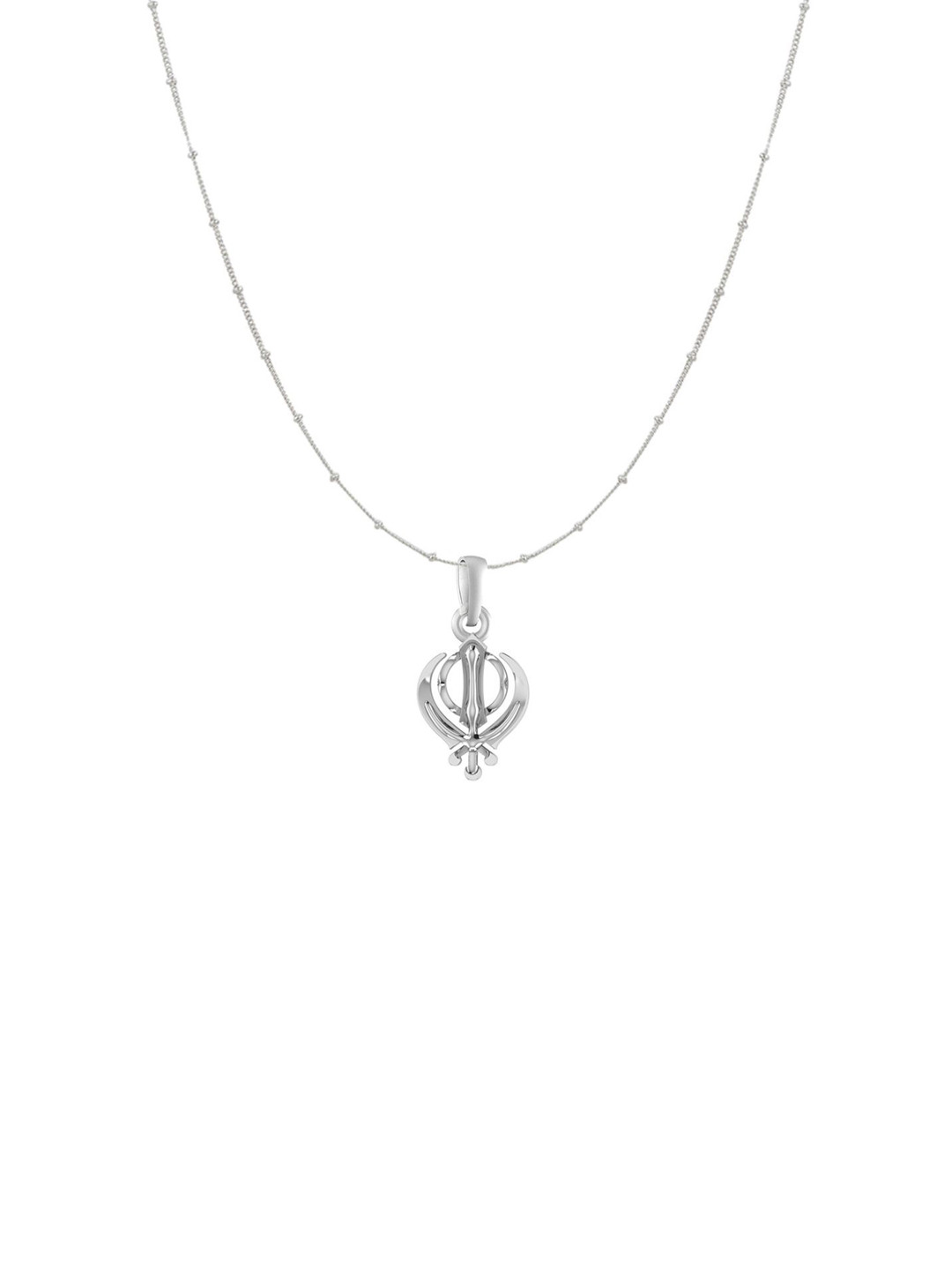 AKSHAT SAPPHIRE 925 Sterling Silver Sardar Symbol Pendant with Ball Chain