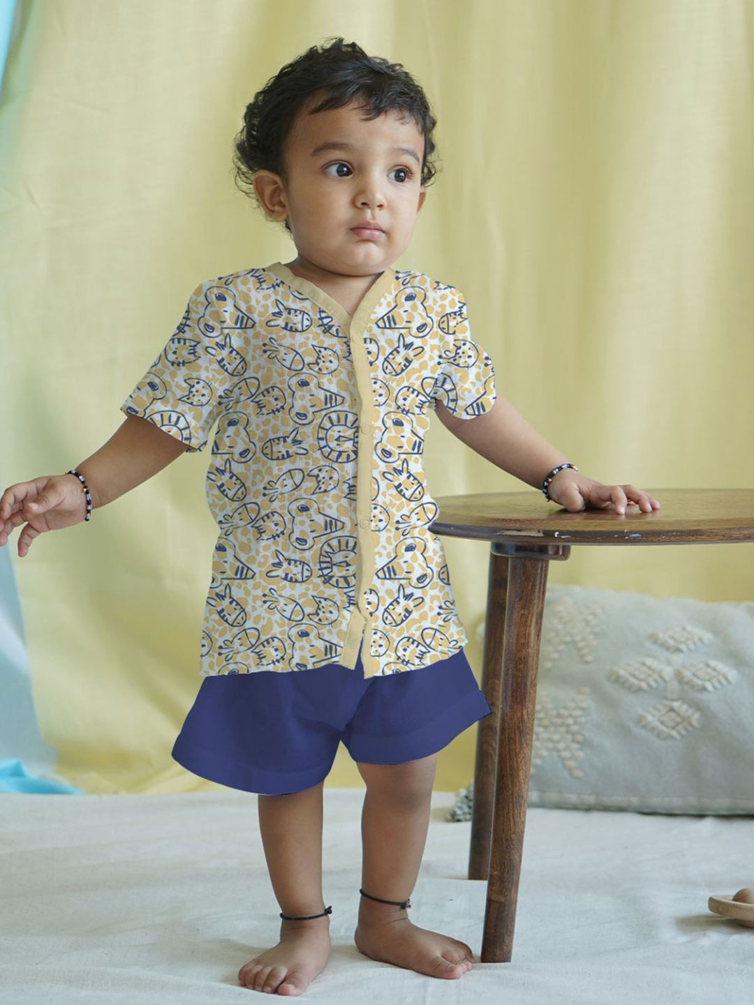 The Boo Boo Club Kids Printed V-Neck Shirt With Shorts