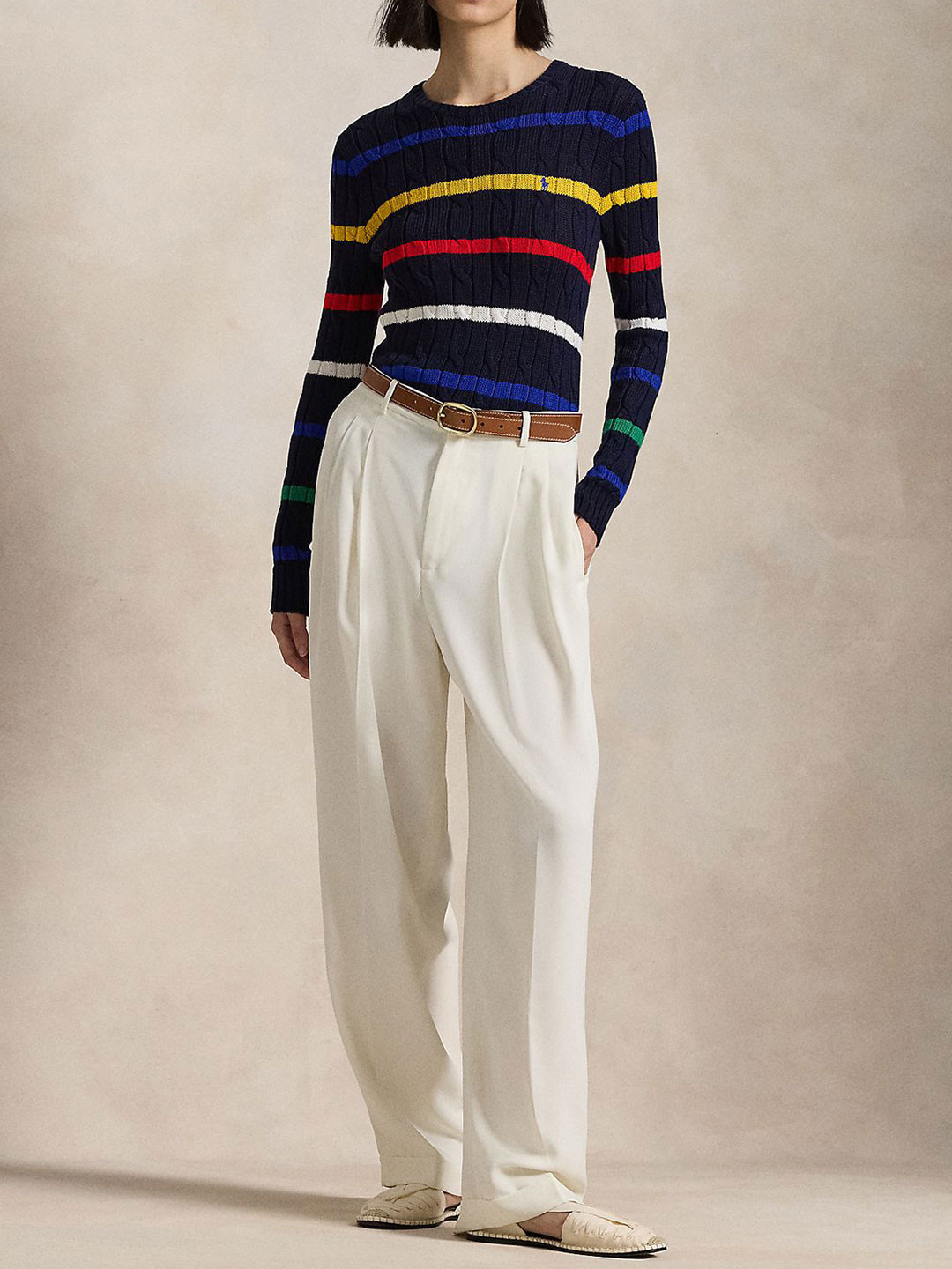 Polo Ralph Lauren Women Cable-Knit Pure Cotton Sweater