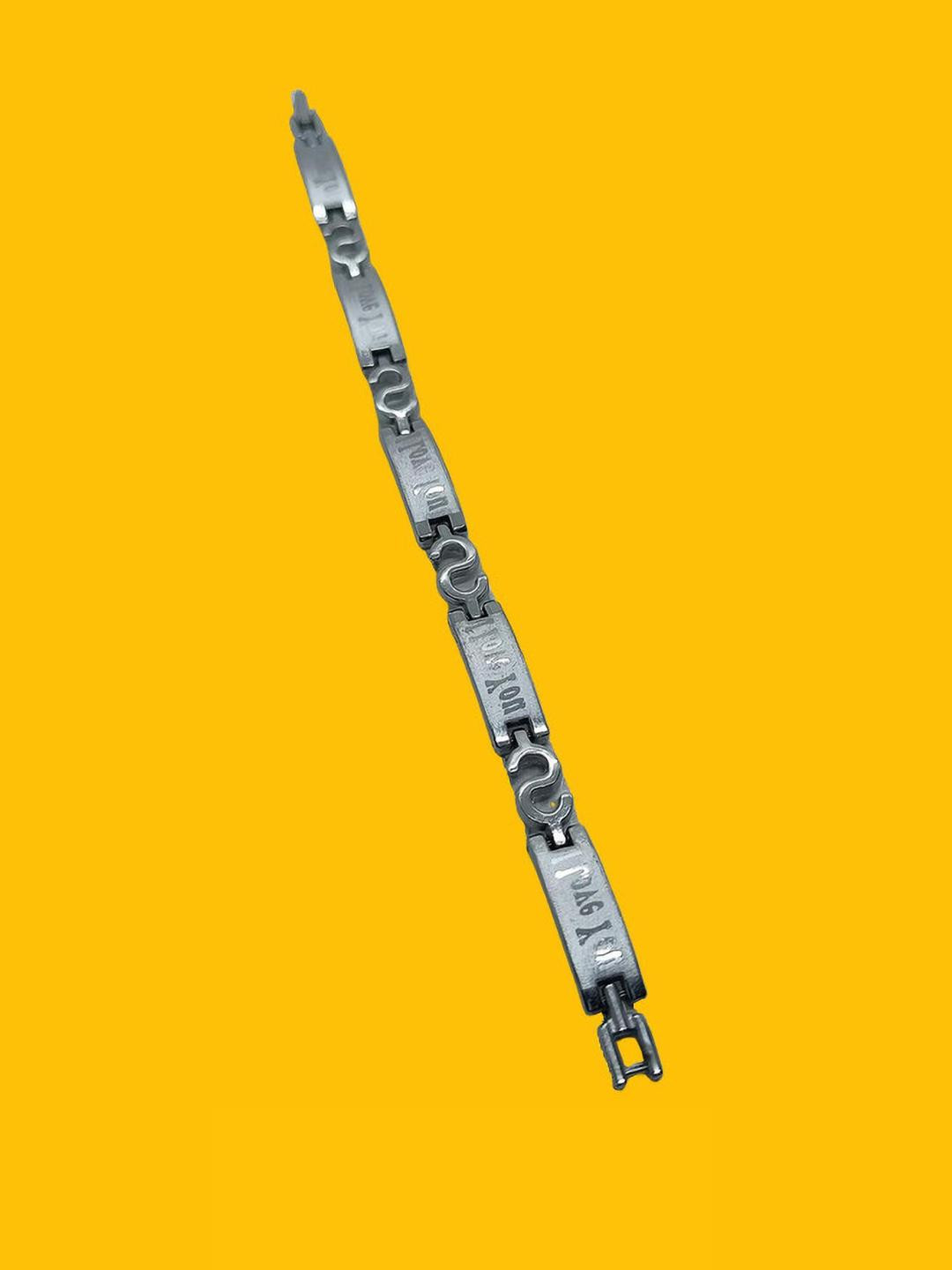 Dynamic Retail Global Silver-Plated Stainless Steel Bracelet