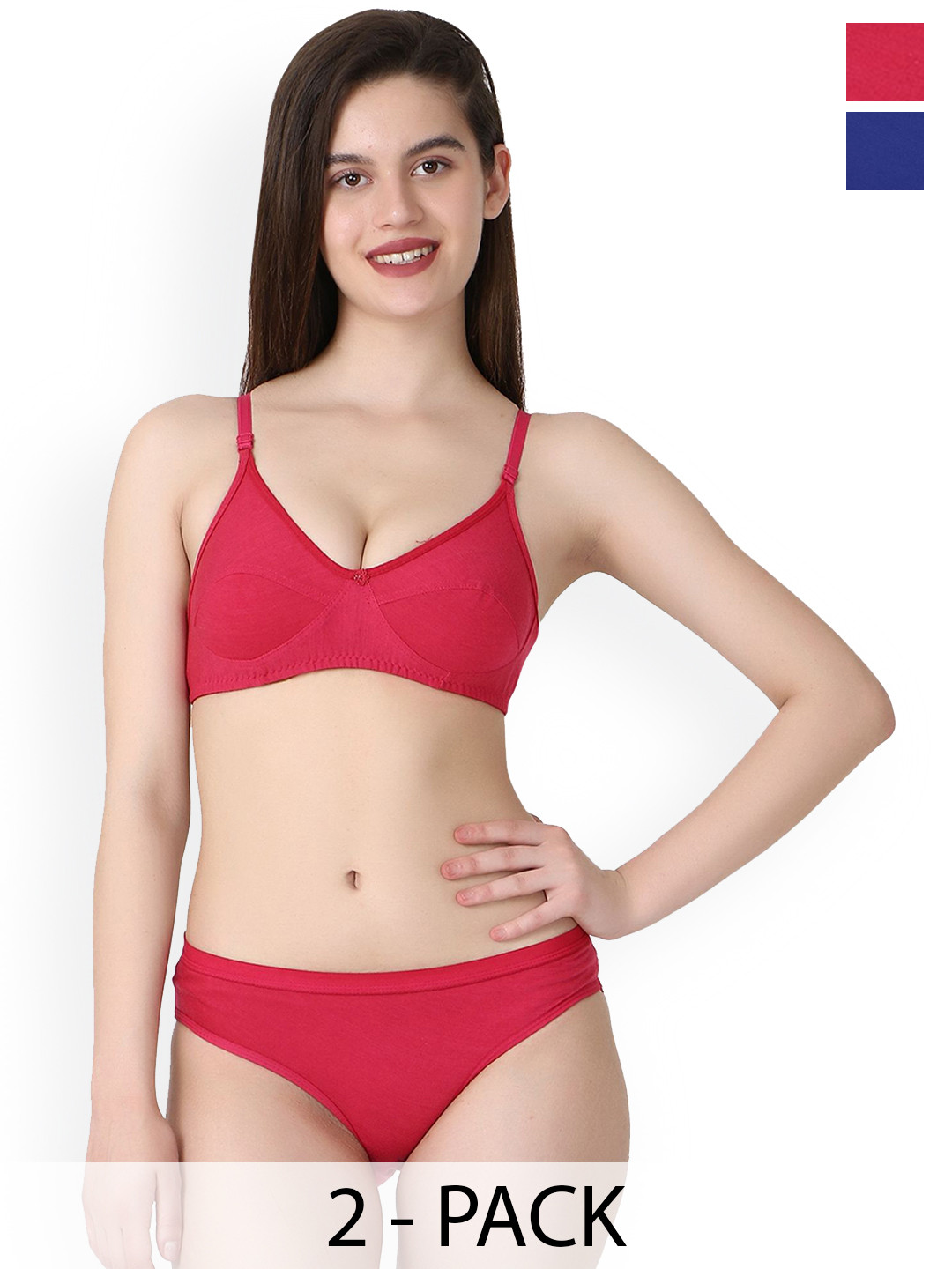 PIBU Pack Of 2 Non Padded Lingerie Sets B-Ruchi-Sett_B,P