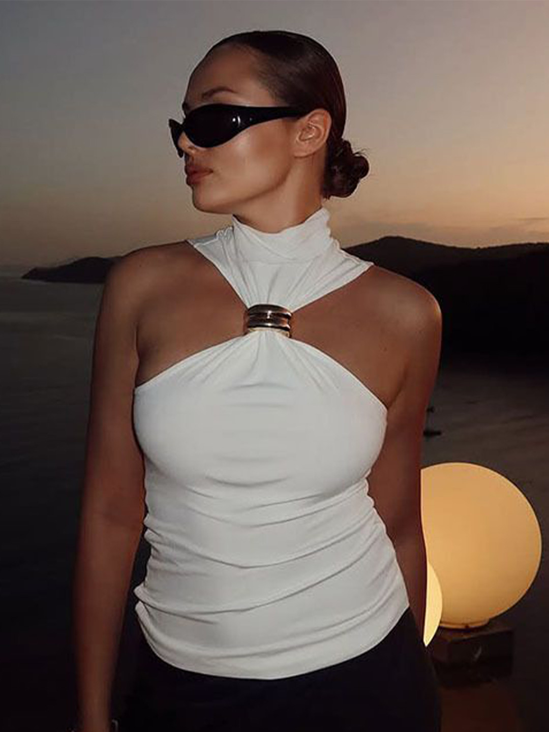 MIAKEE Chester Women Halter Neck Fitted Top