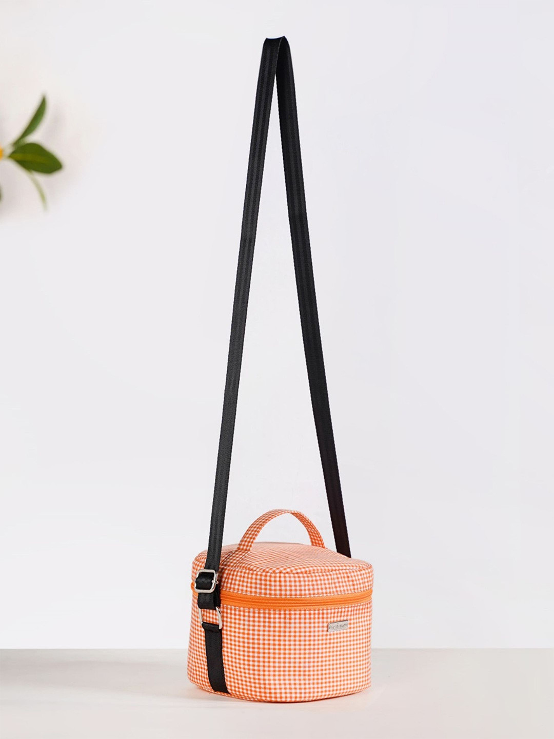 Nestasia Tangerine Checked Lunch Bag With Insulation