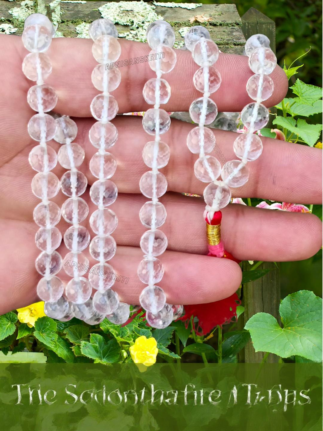 Apnisanskriti Unisex Sphatik Diamond Cut Mala