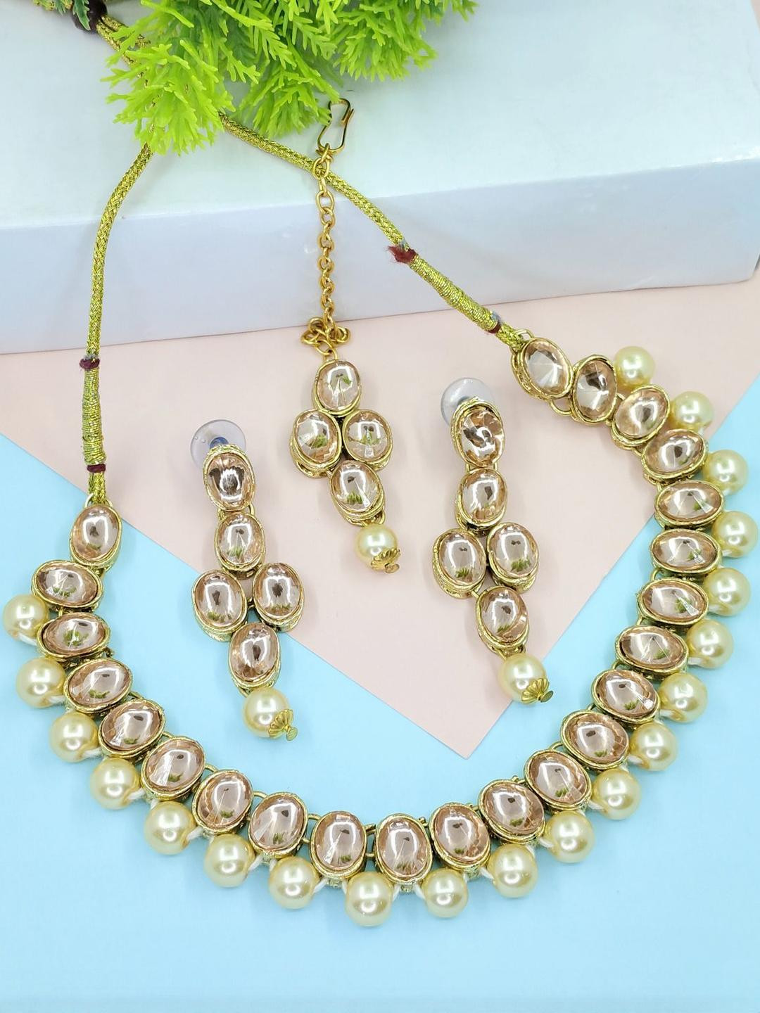 NAVJAI Gold-Plated Alloy Jewellery Set