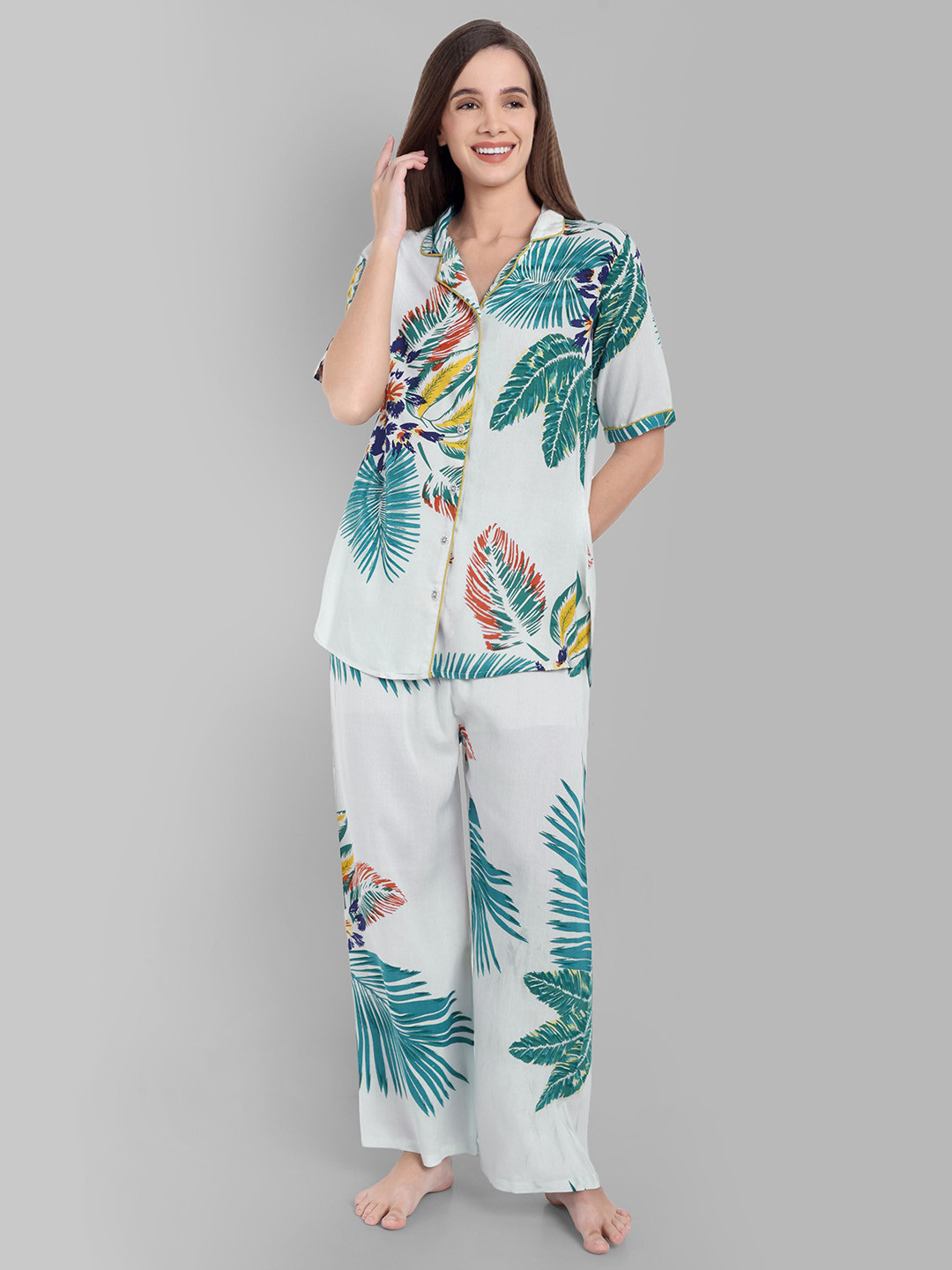 Pashet Women Floral Printed Pure Cotton Ultra Soft Night Suit