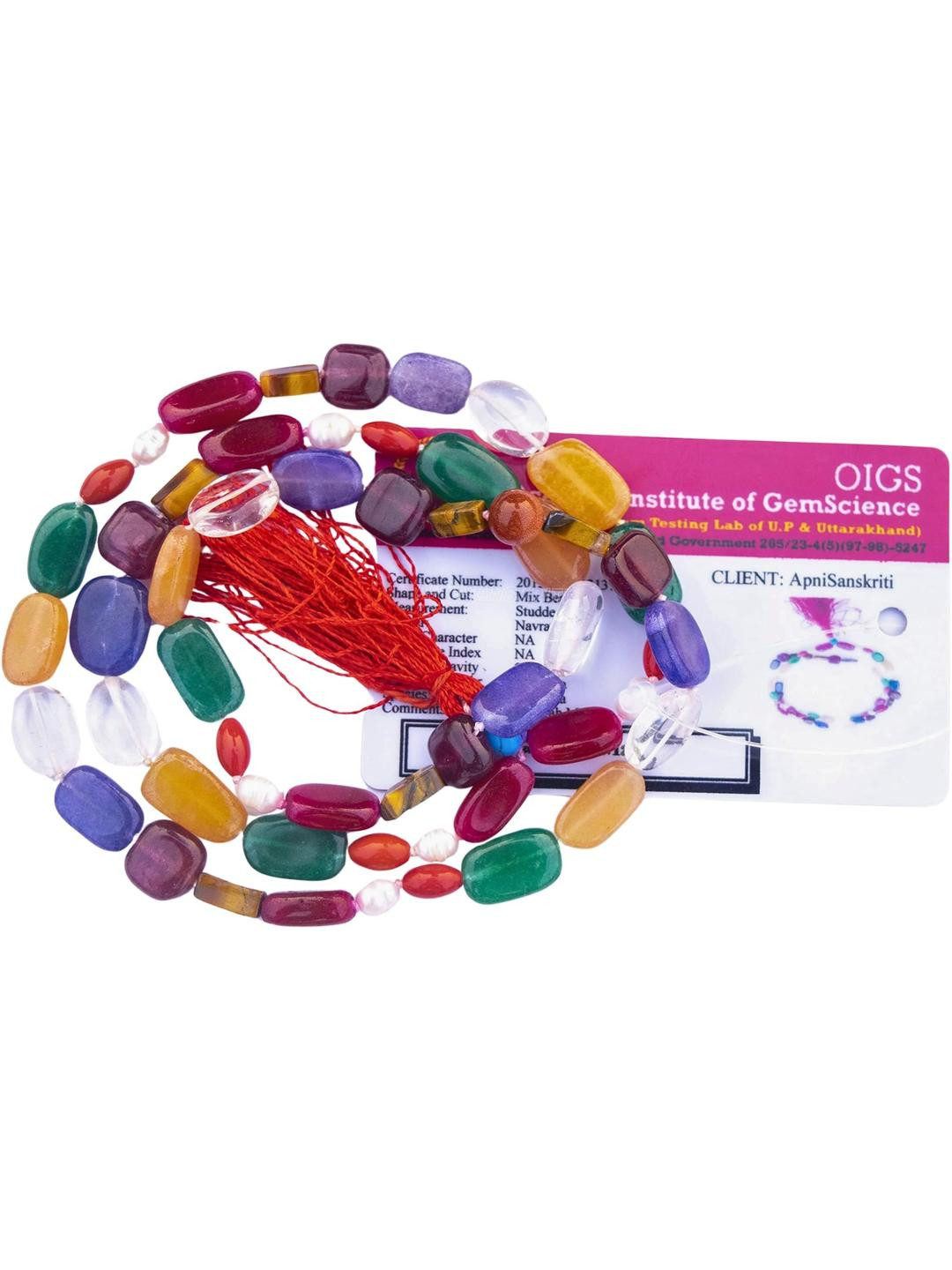 Apnisanskriti Unisex 9 Multi Colour Beads Navratna Mala