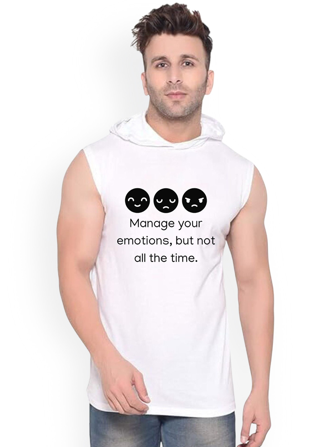 FABSTIEVE Manage Your Printed Gym Vest VK T-050_Print-286_gym_vest_White_M