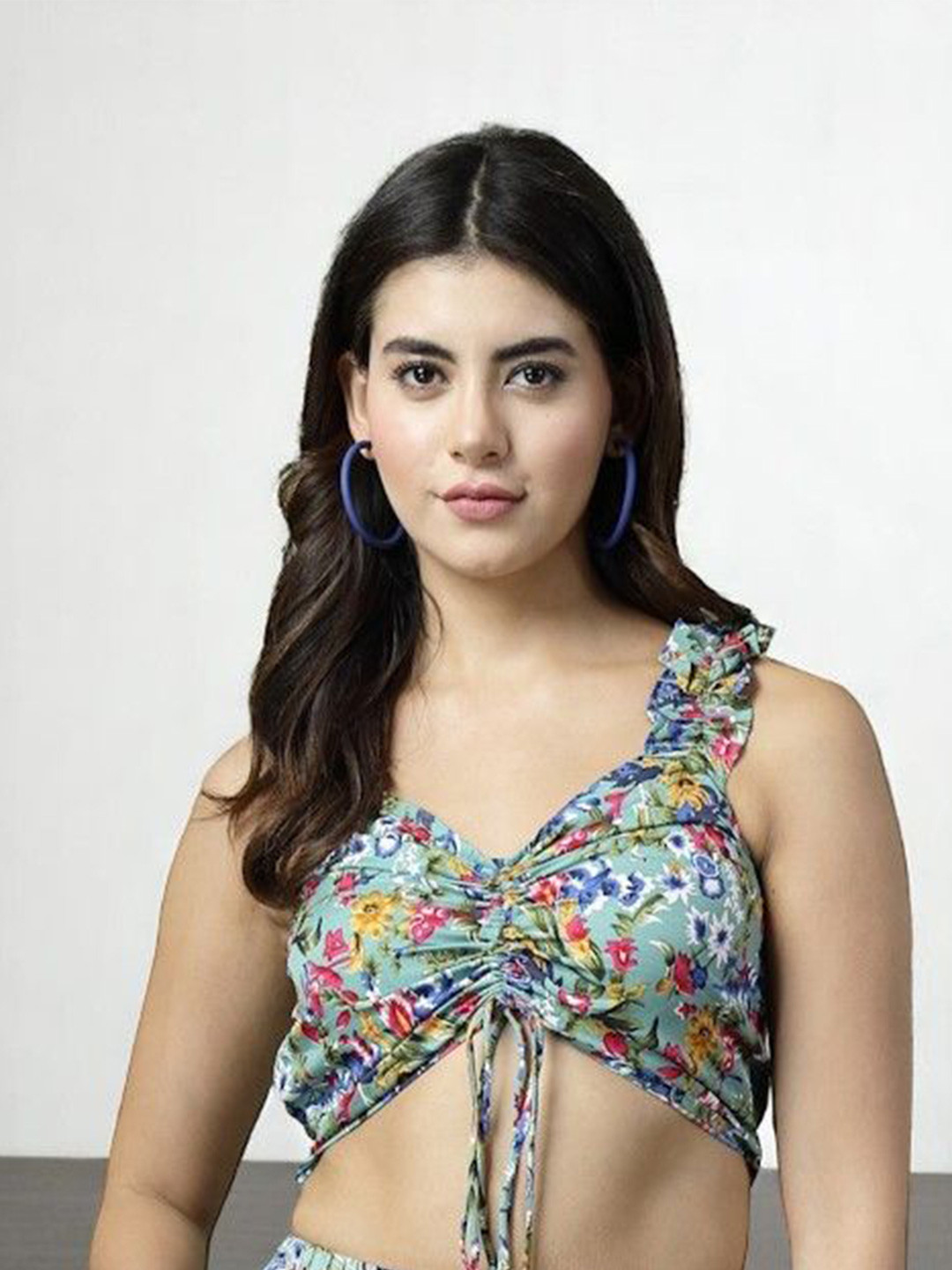 OOMPH! FACTOR Women Floral Printed Sweetheart Neck Bralette Crop Top