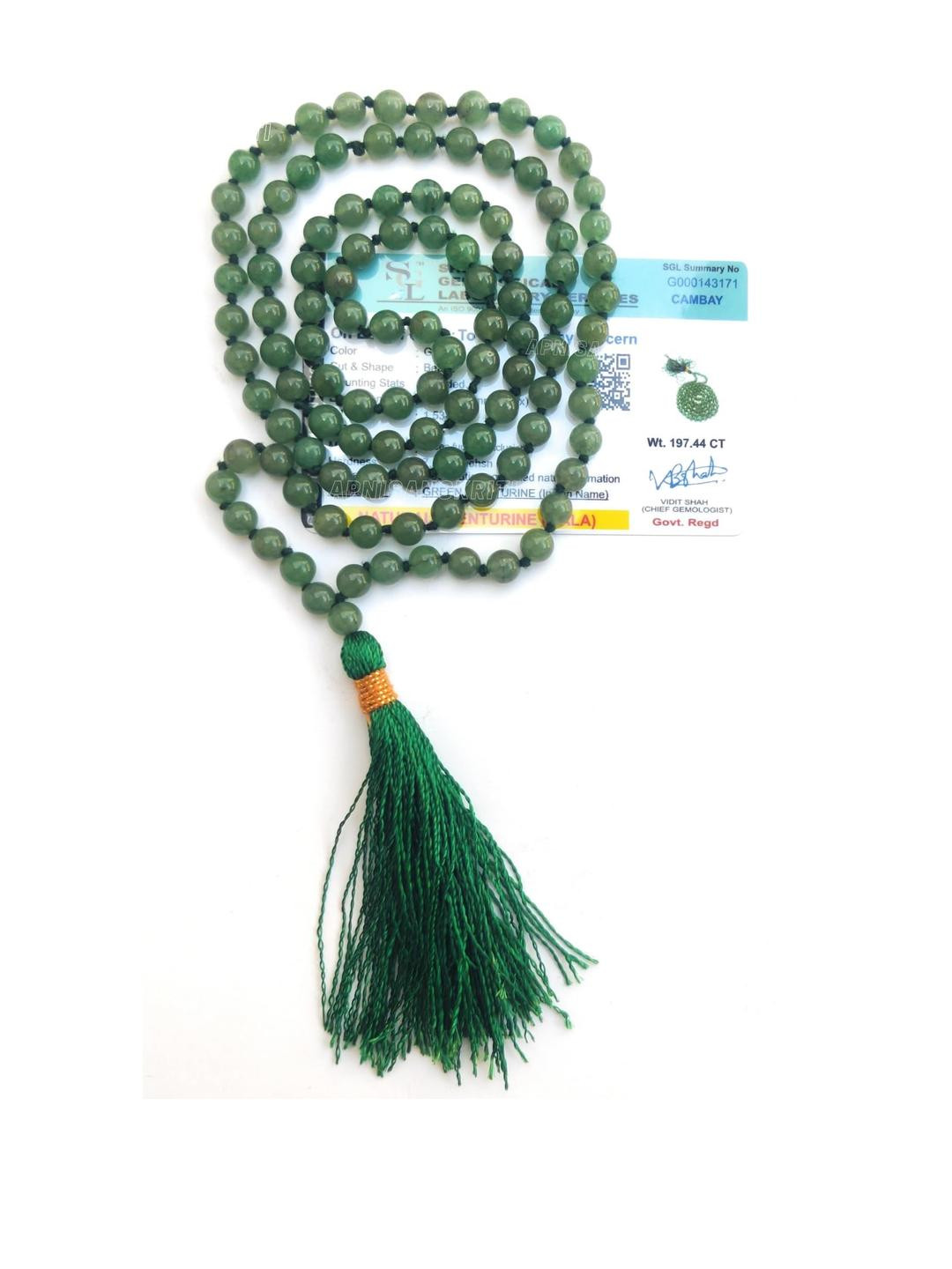 Apnisanskriti Unisex Green Aventurine Stone Mala