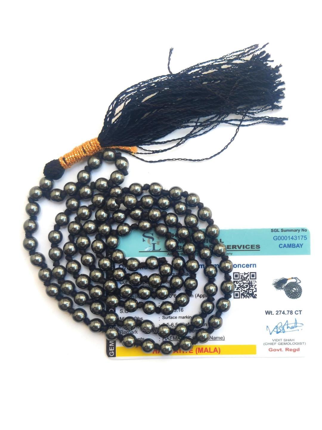 Apnisanskriti Unisex hematite Stone Mala
