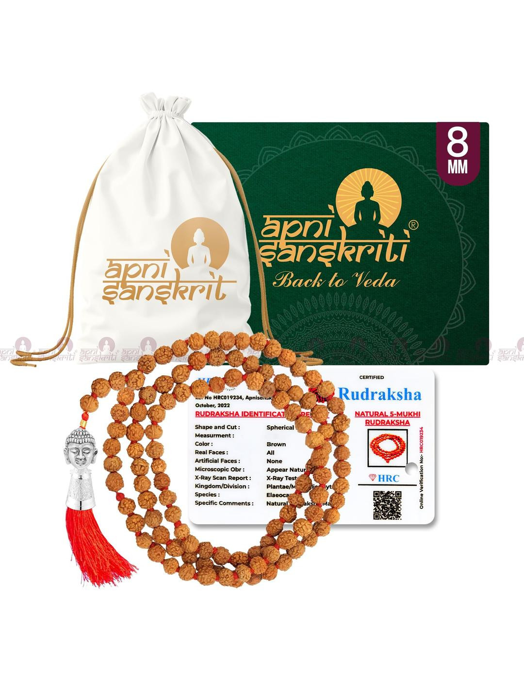 Apnisanskriti Unisex Rudraksha 108+1 Mala
