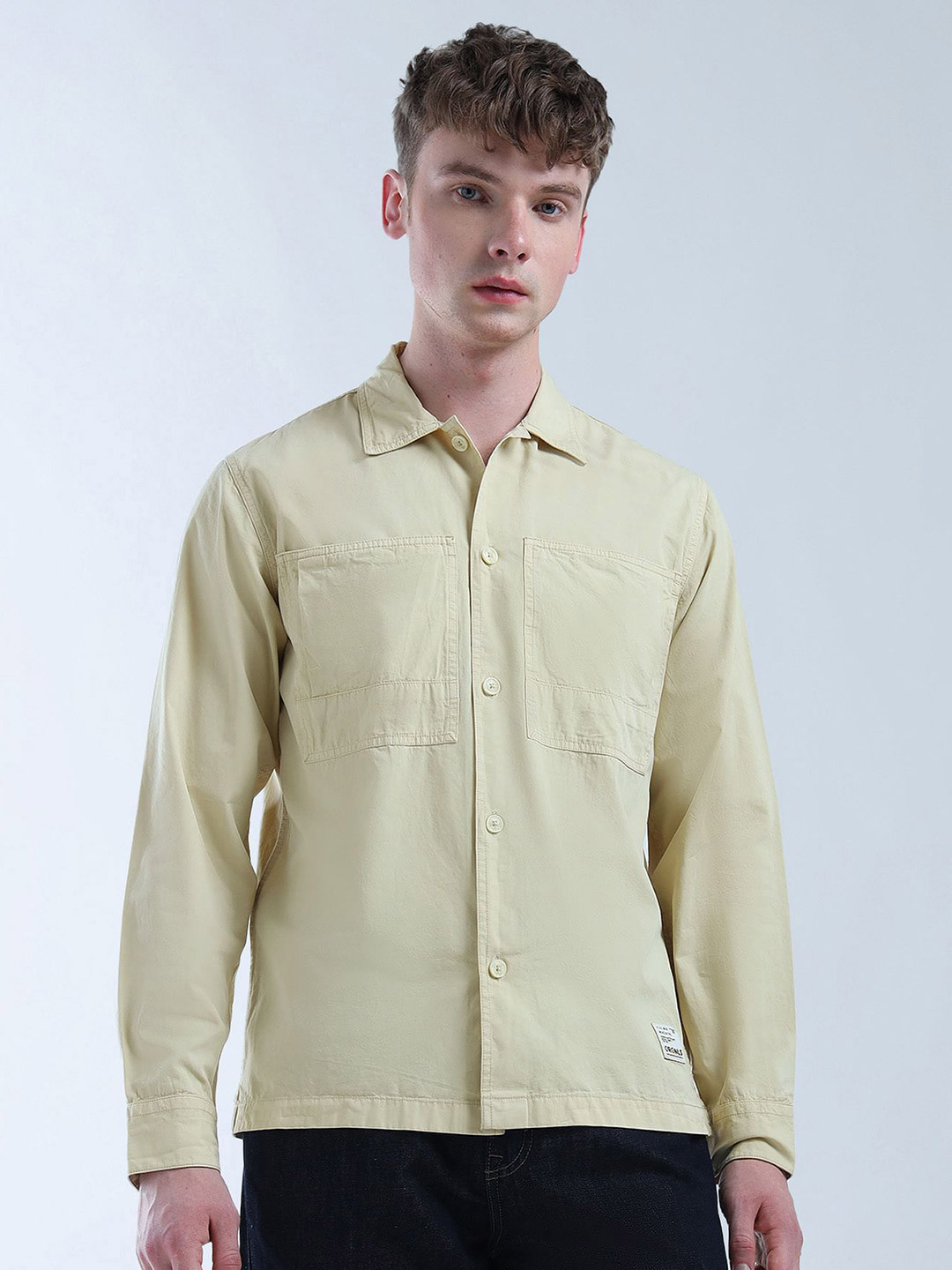 Flying Machine Spread Collar Chest Pocket Detail Shirt