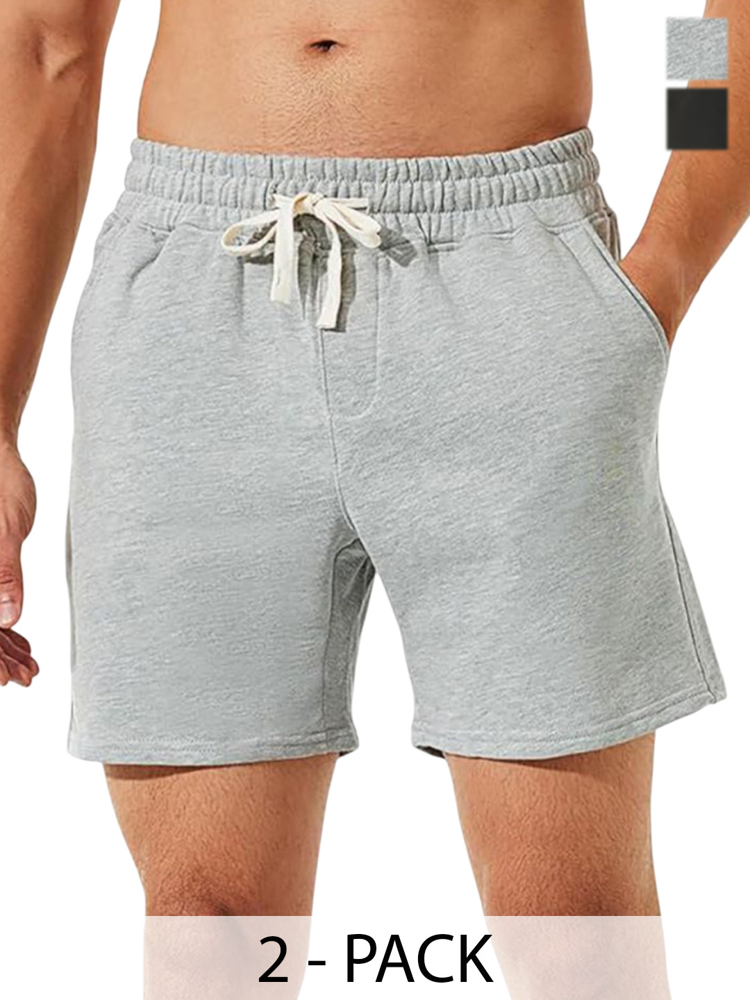 Hotfits Men Pack Of 2 Solid Drawstrings Training or Gym Shorts