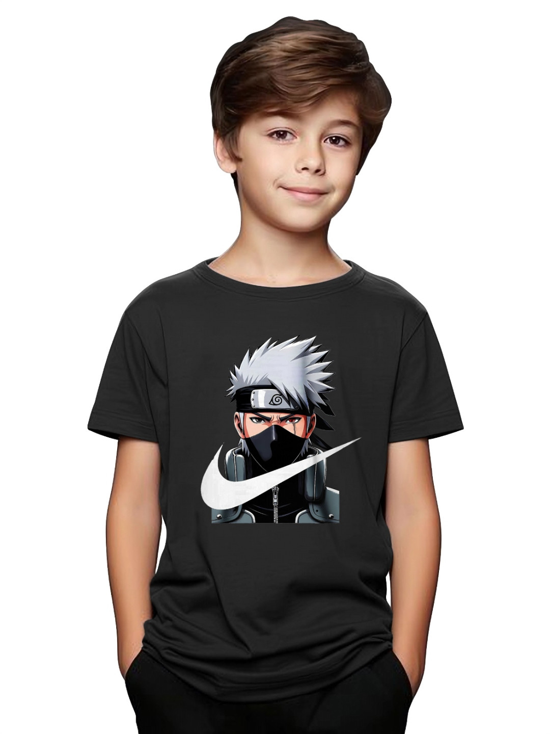 LONDON STREETS Kids-Unisex Anime Graphic Printed Cotton T-shirt