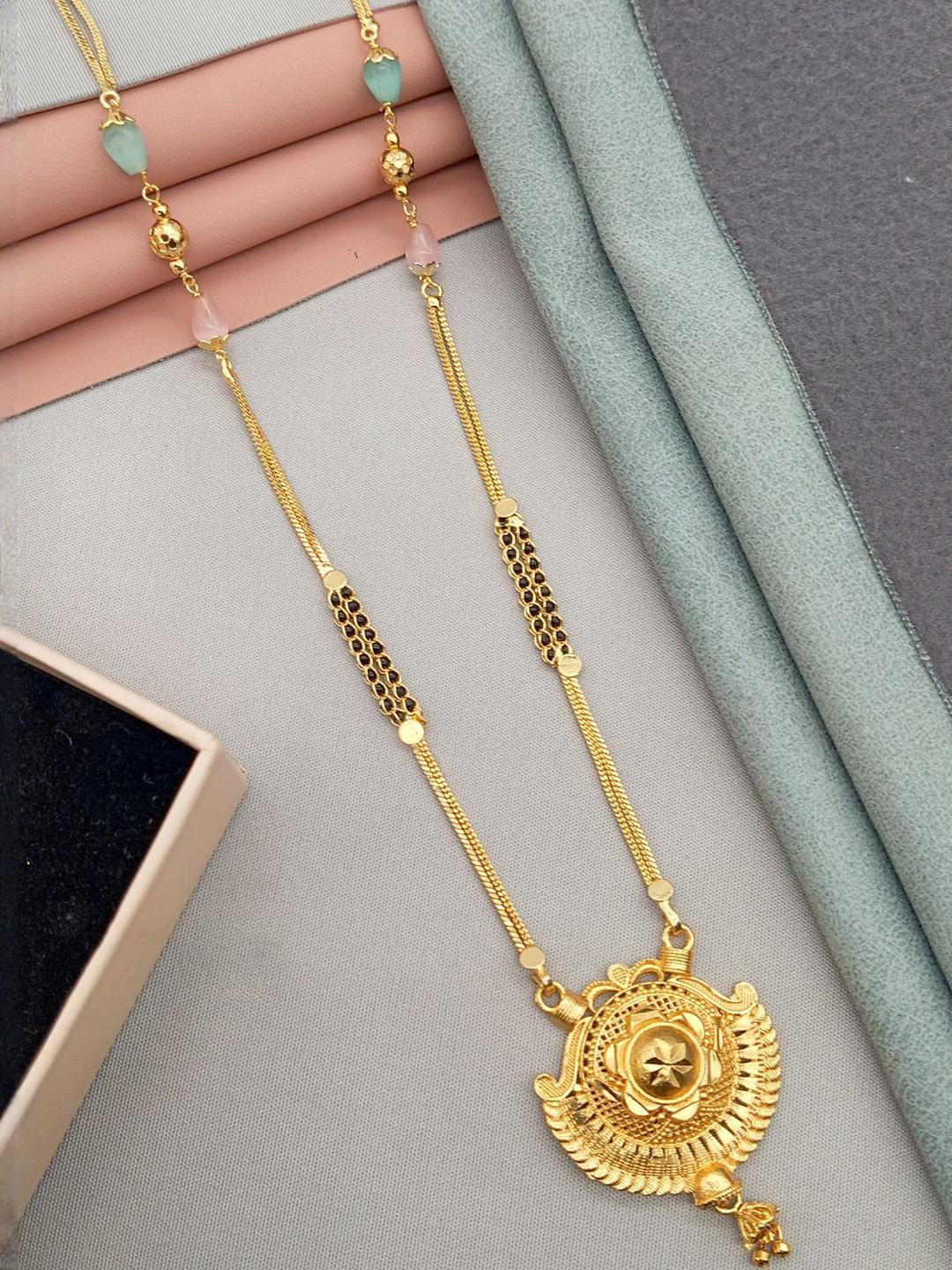 SHANKHRAJ MALL gold plated Gold-Plated Metal Mangalsutra