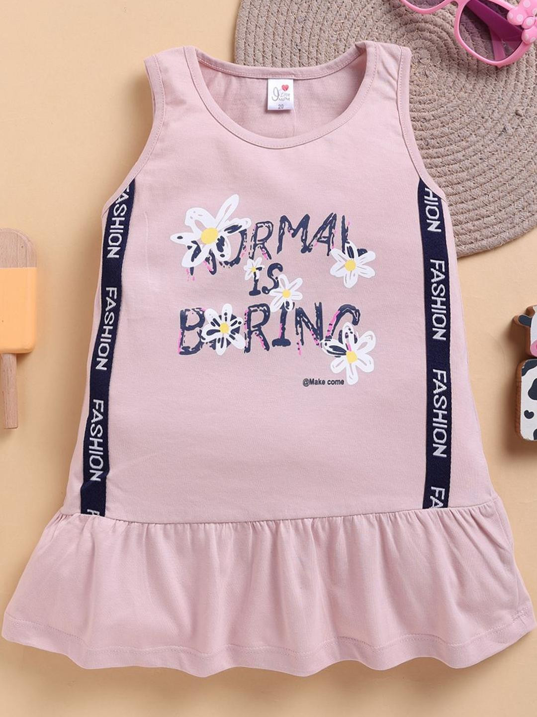 I LOVE MOM Print Drop-Waist Dress