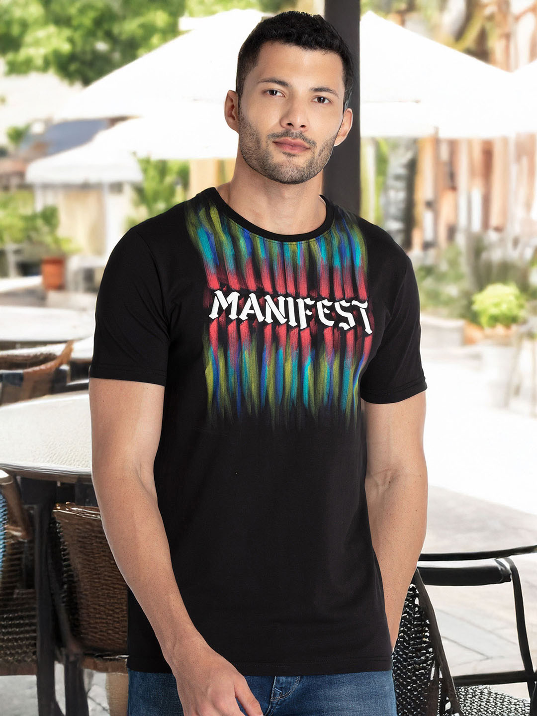 Status Quo Typography Printed Round Neck T-shirt