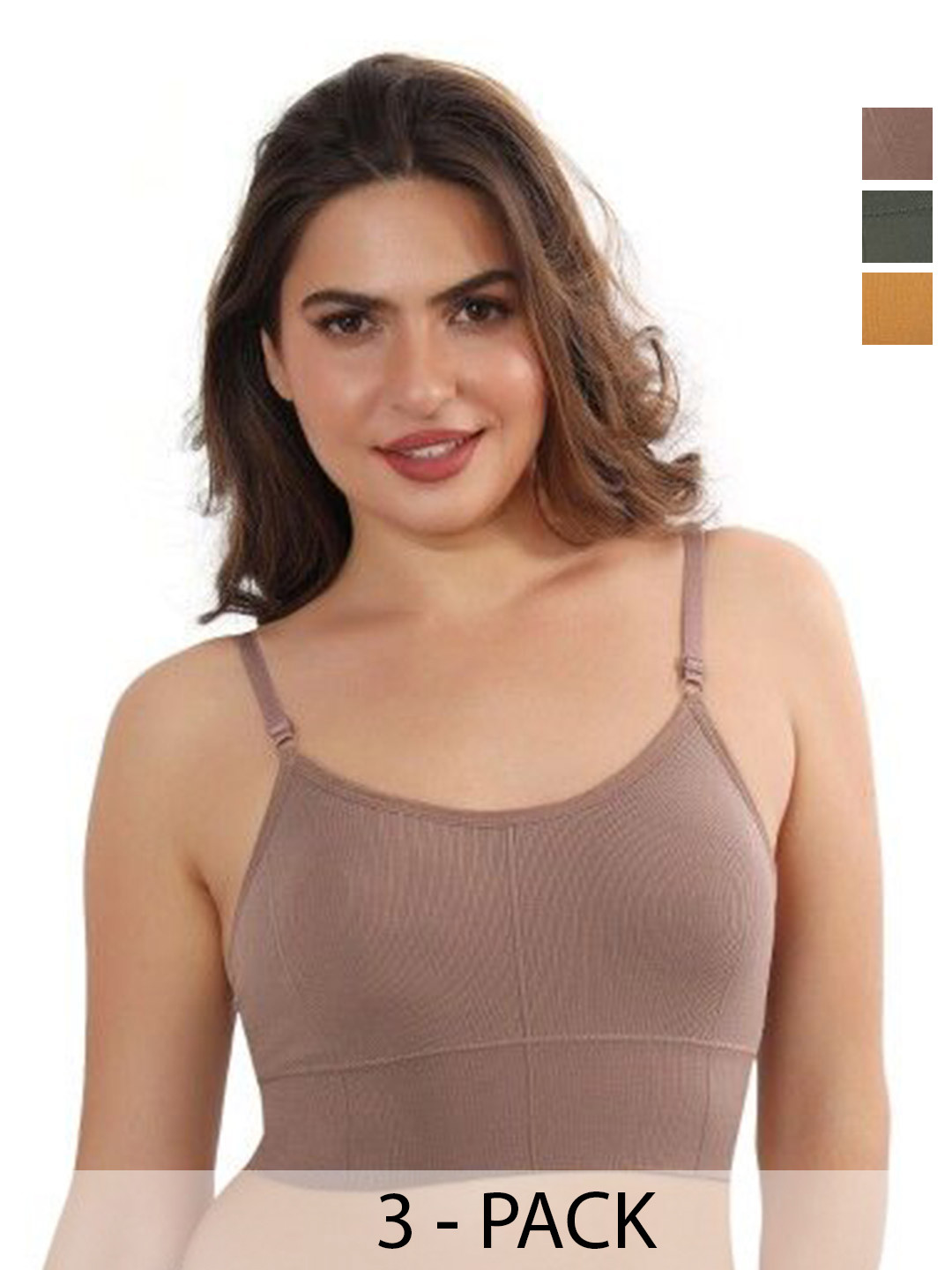 CALBONE Pack of 3 Self Design Full Coverage Lightly Padded Non-Wired Everyday Bra