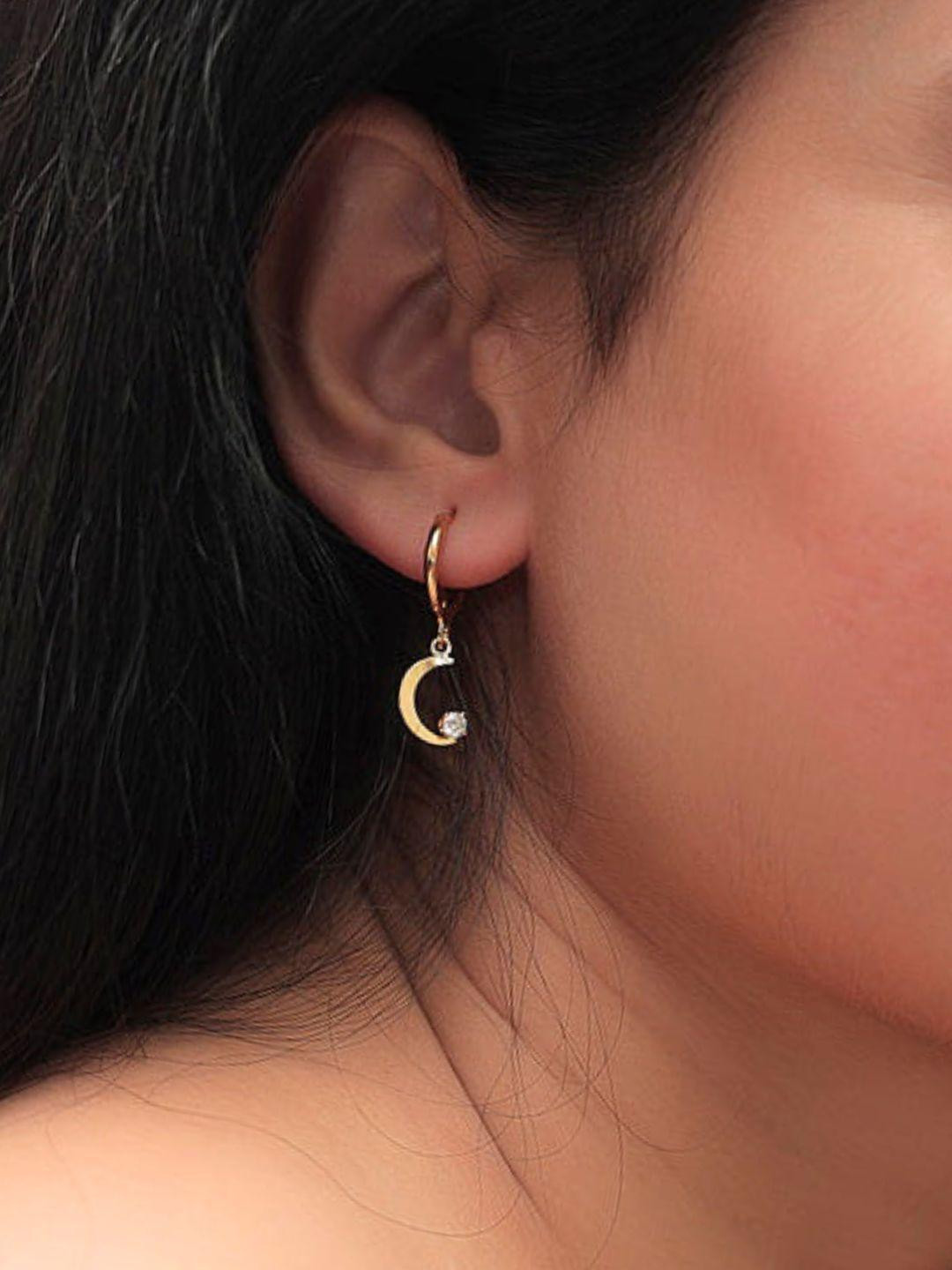 Tipsy closet Crescent Shaped Hoop Earrings