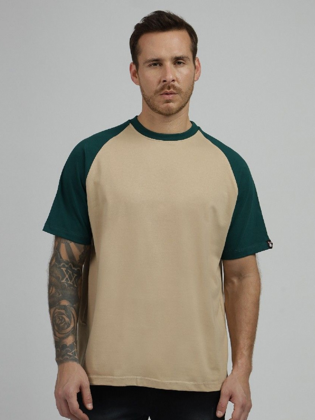 Be Savage Colourblocked Cotton Round Neck Short Sleeves T-shirt