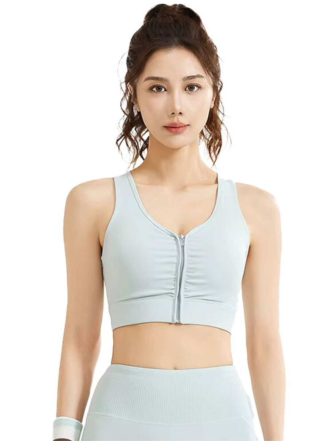 Luella High Impact Soft Foam Padded Front Zip Racerback Sports Bra
