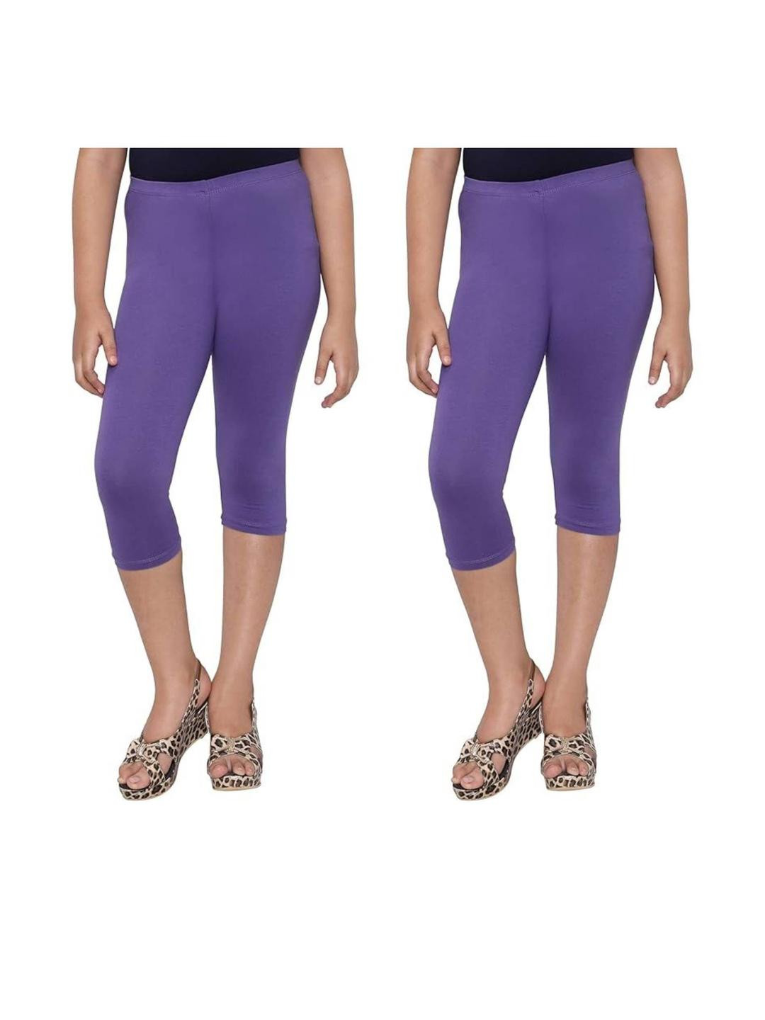 Tik Tok WEARS Girls Purple Cotton Capris