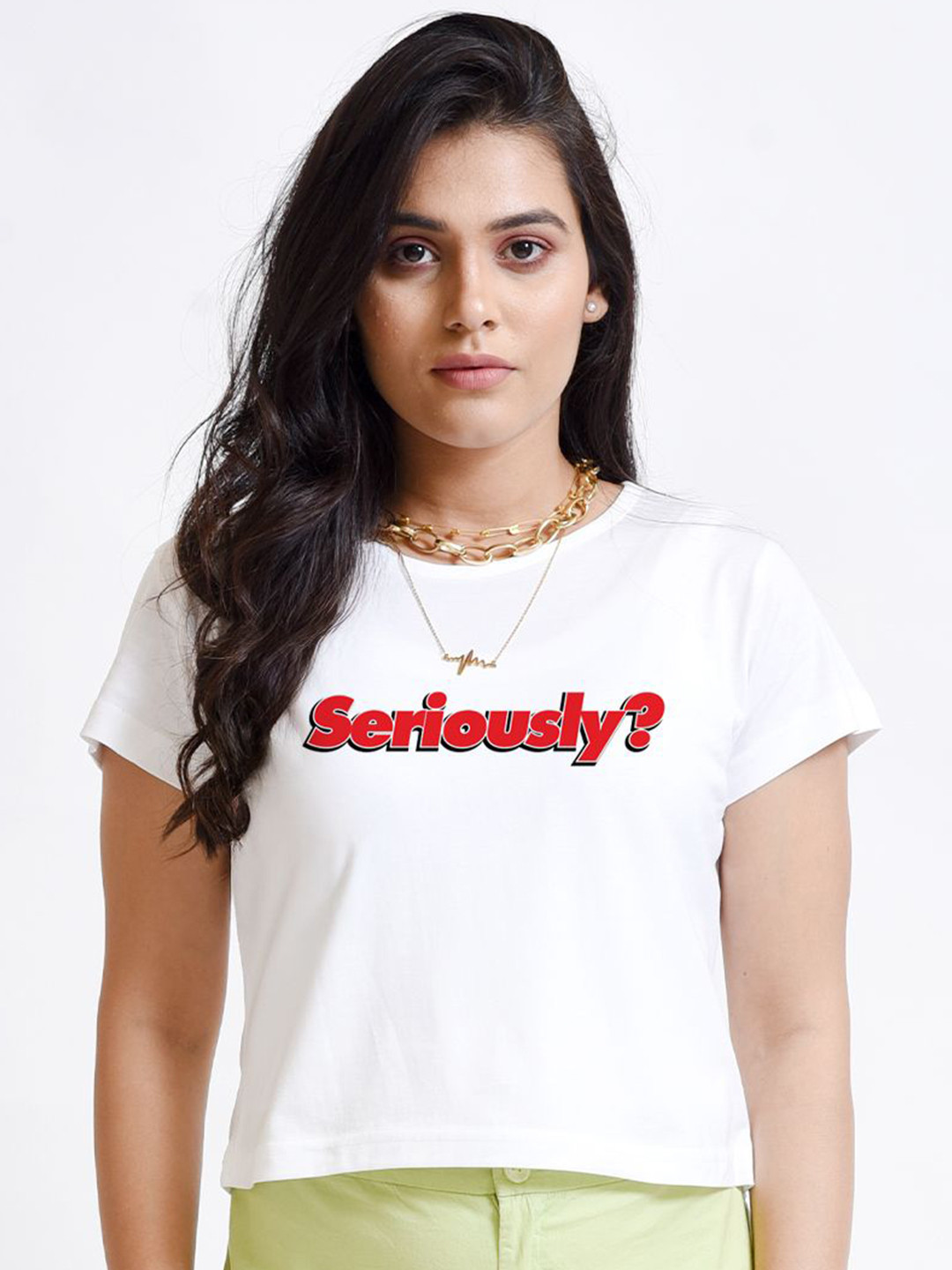 Bloopers Store Women Print Sheen Cotton Tank Crop Top