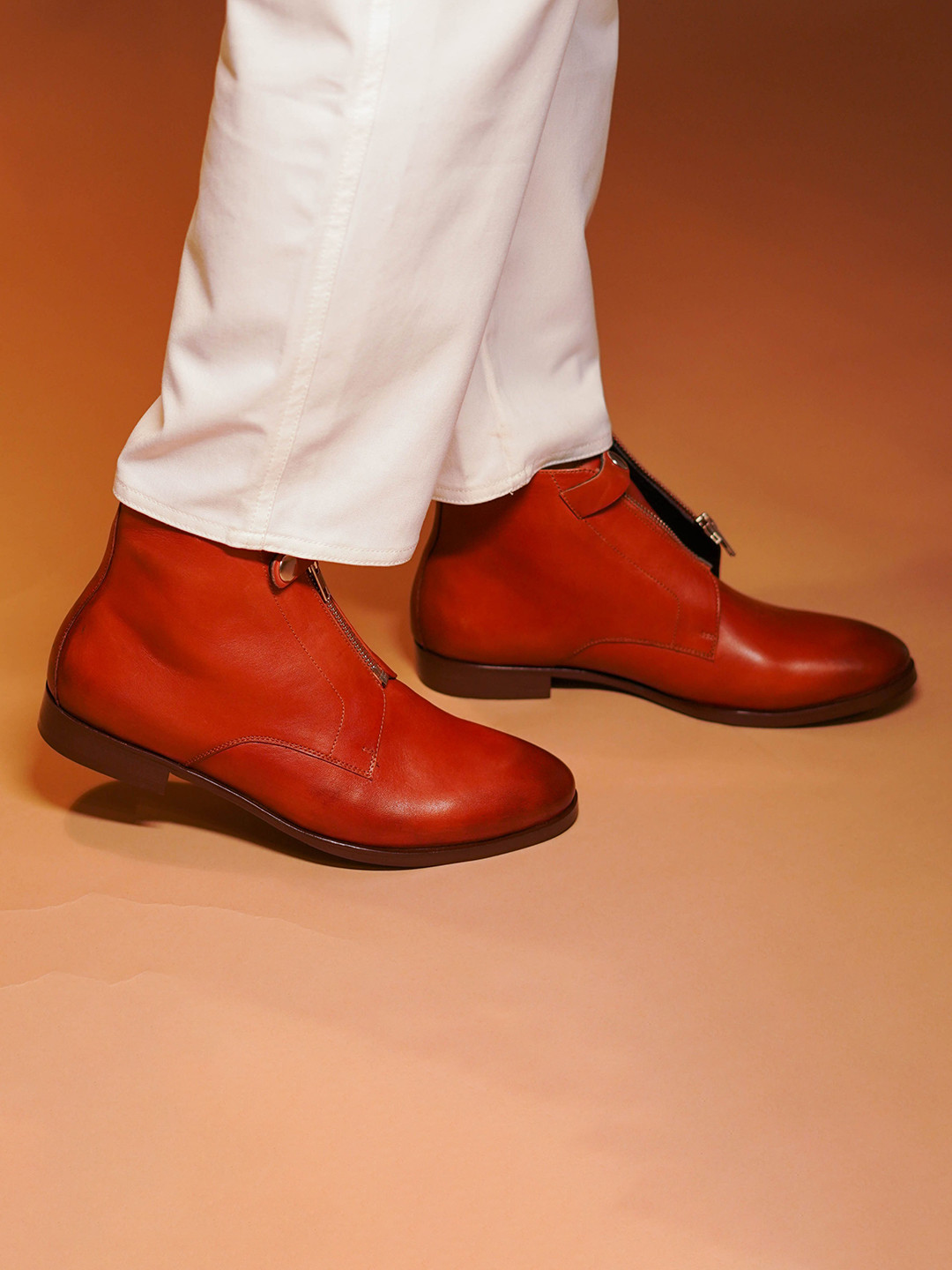 dmodot Sprazzo Zippo Bruno Block-Heeled Chelsea Boots