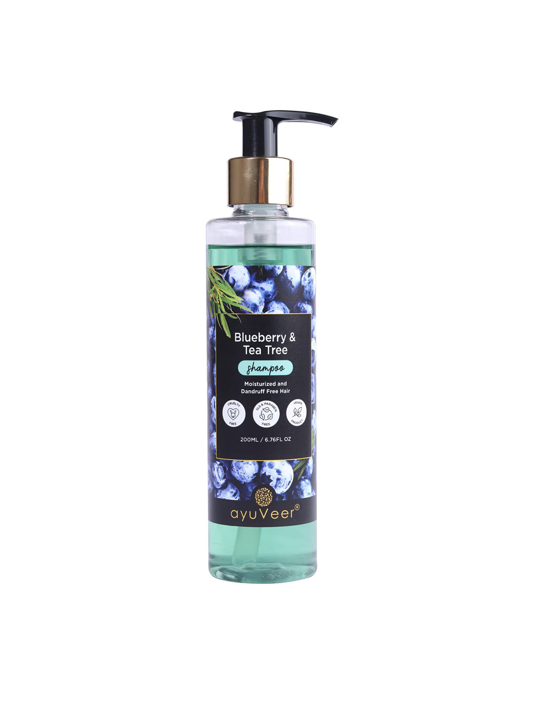 AYUVEER Blueberry & Tea Tree Dandruff Free Shampoo - 200 ml
