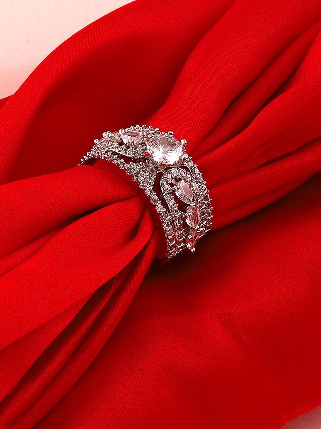 Bhagya Lakshmi Alloy Silver-Plated Alloy Ring