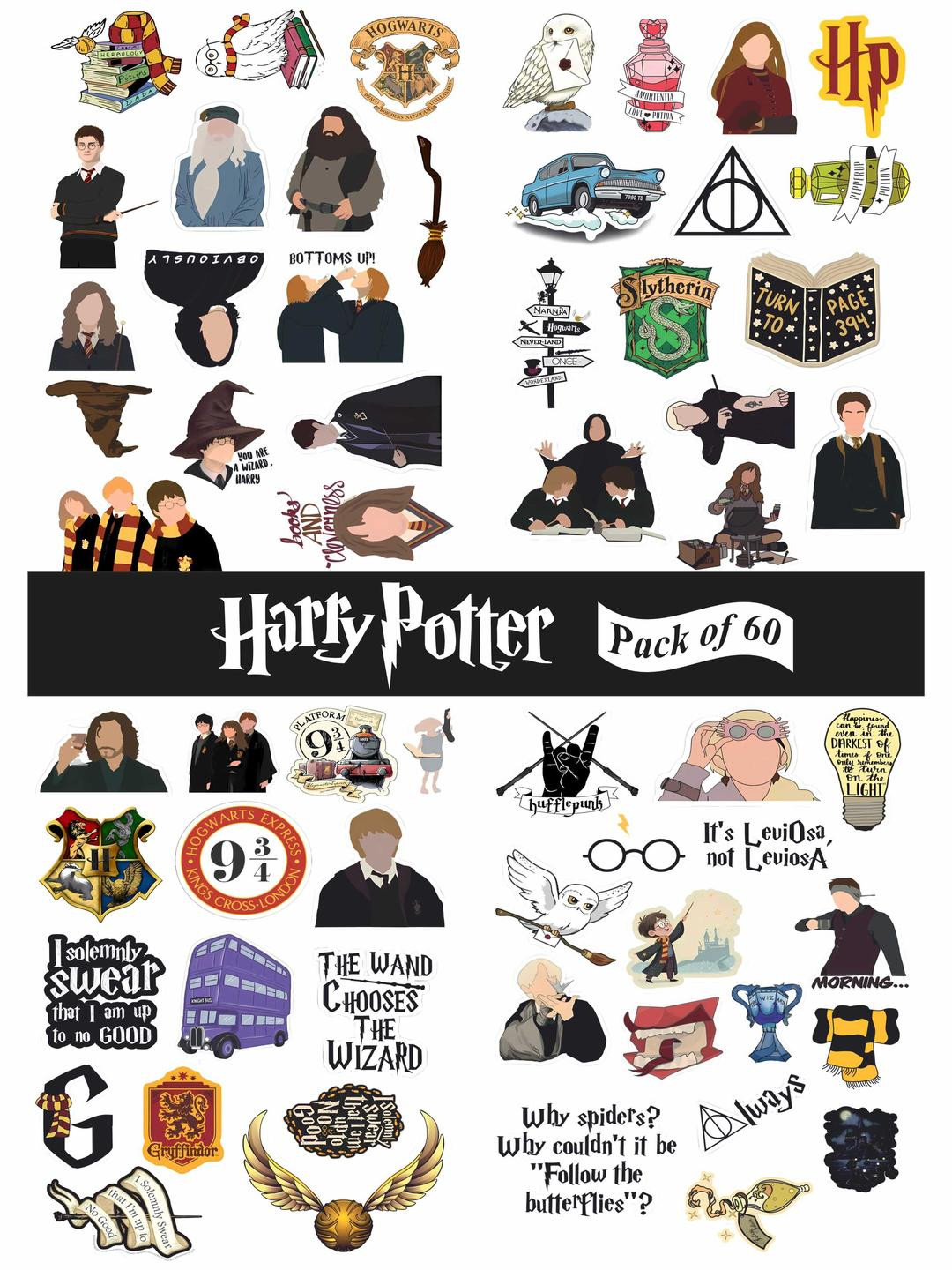 PRINTING DADDY Set Of 60 Harry Potter Stickers