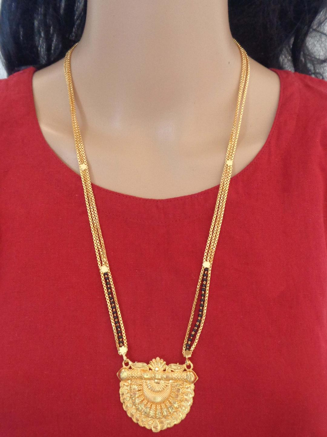 Ramdev Art Fashion Jwellery Silver-Plated Copper Mangalsutra