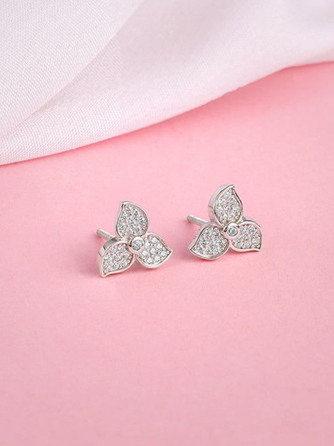 GIVA 92.5 Silver Flowie Studs Earrings