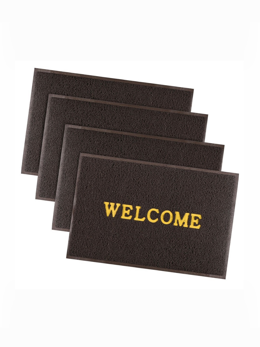 Aura 4Pcs Brown Self-Designed Anti-Slip Eco-Friendly Absorbent Large Doormats