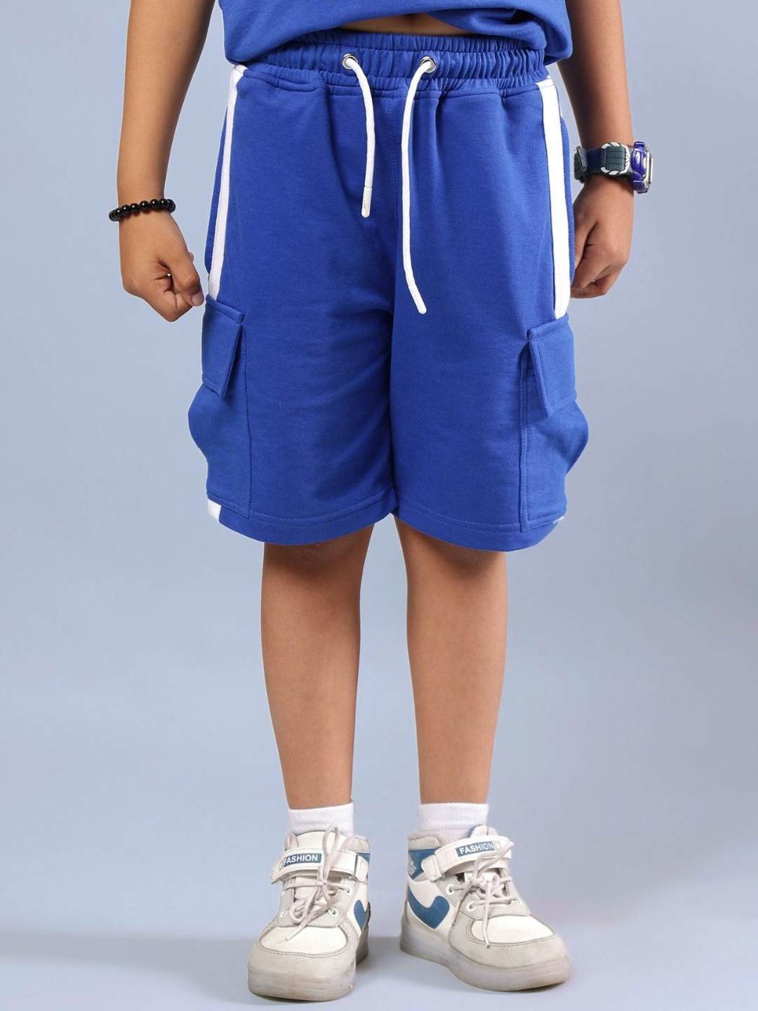 WEARDUDS Kids Scotia Half Printed Pure Cotton T-Shirt With Shorts