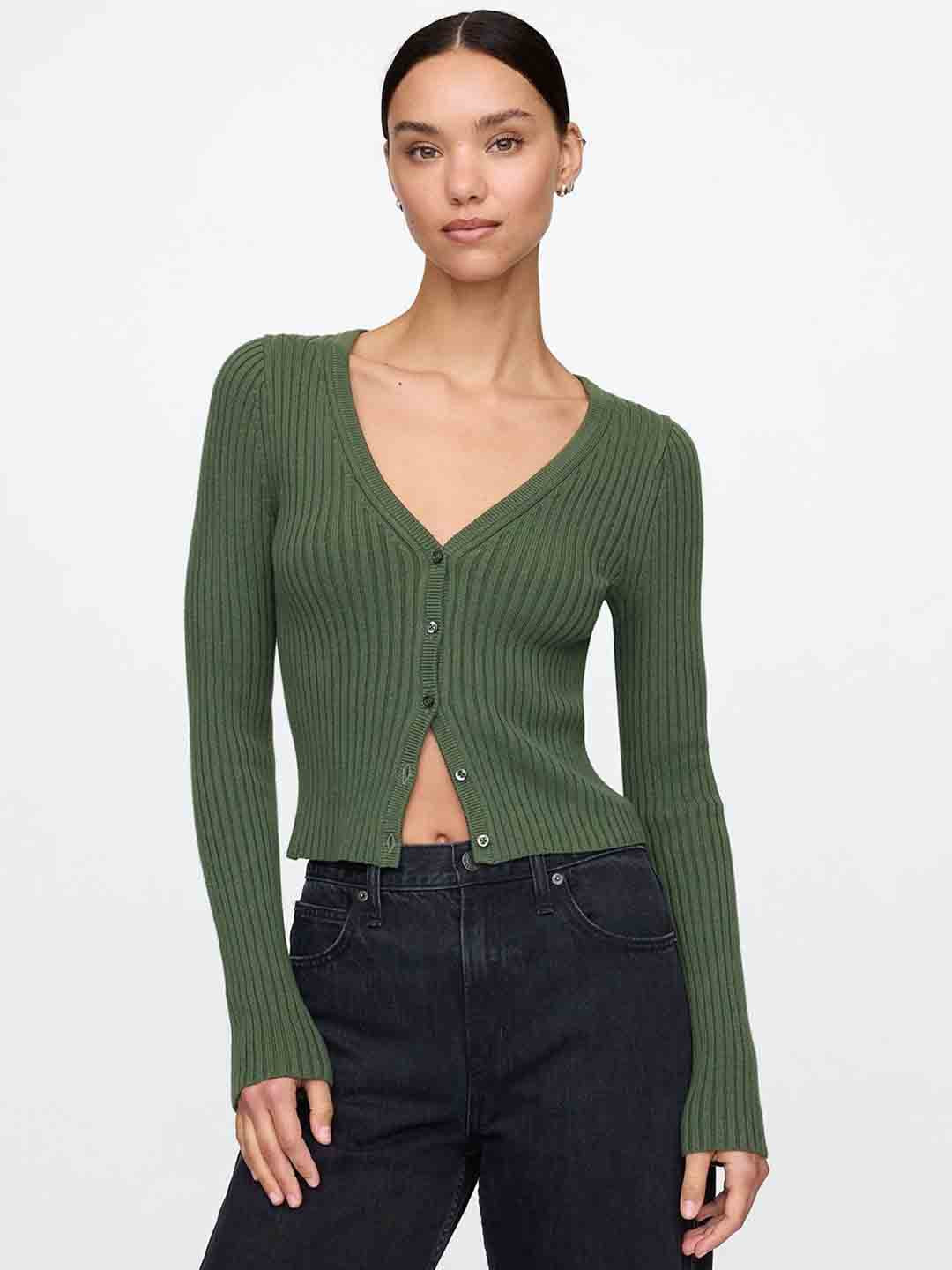 GAP Ribbed Crop Cardigan