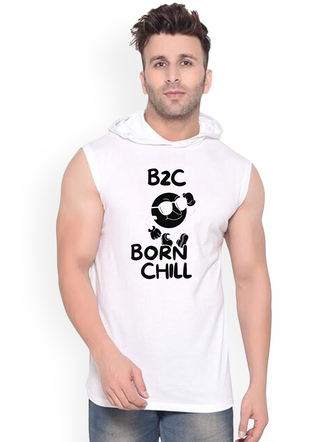 FABSTIEVE Men B2C Printed Gym Vest vk t-050_Print-244_gym_vest White M