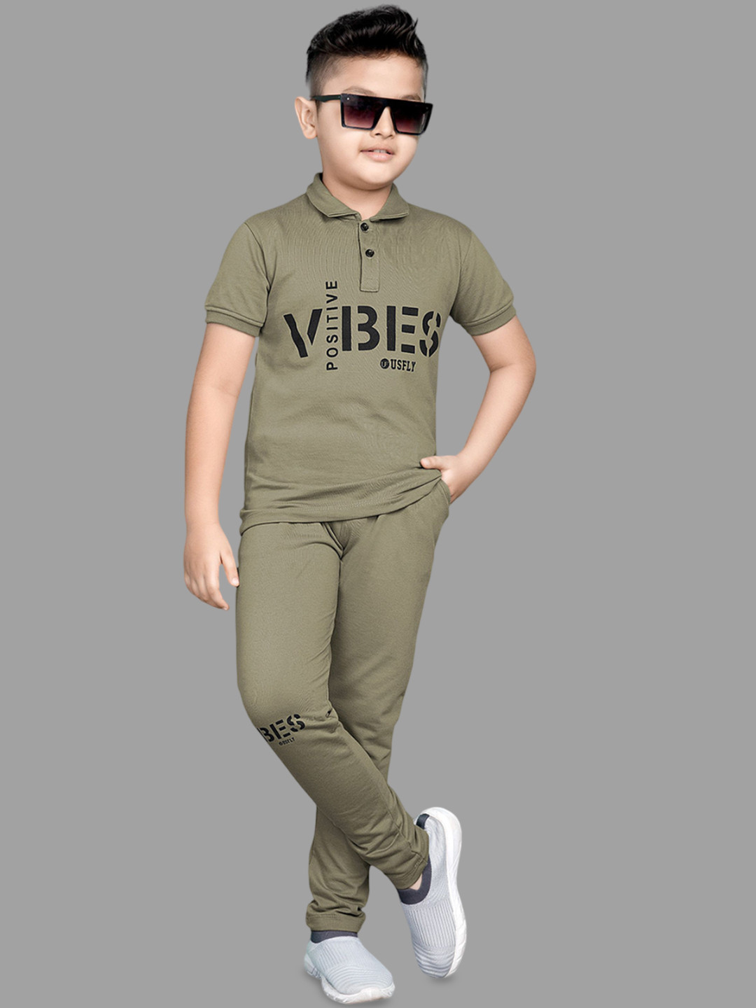 US Fly Boys Printed Polo Collar T-shirt With Pyjamas