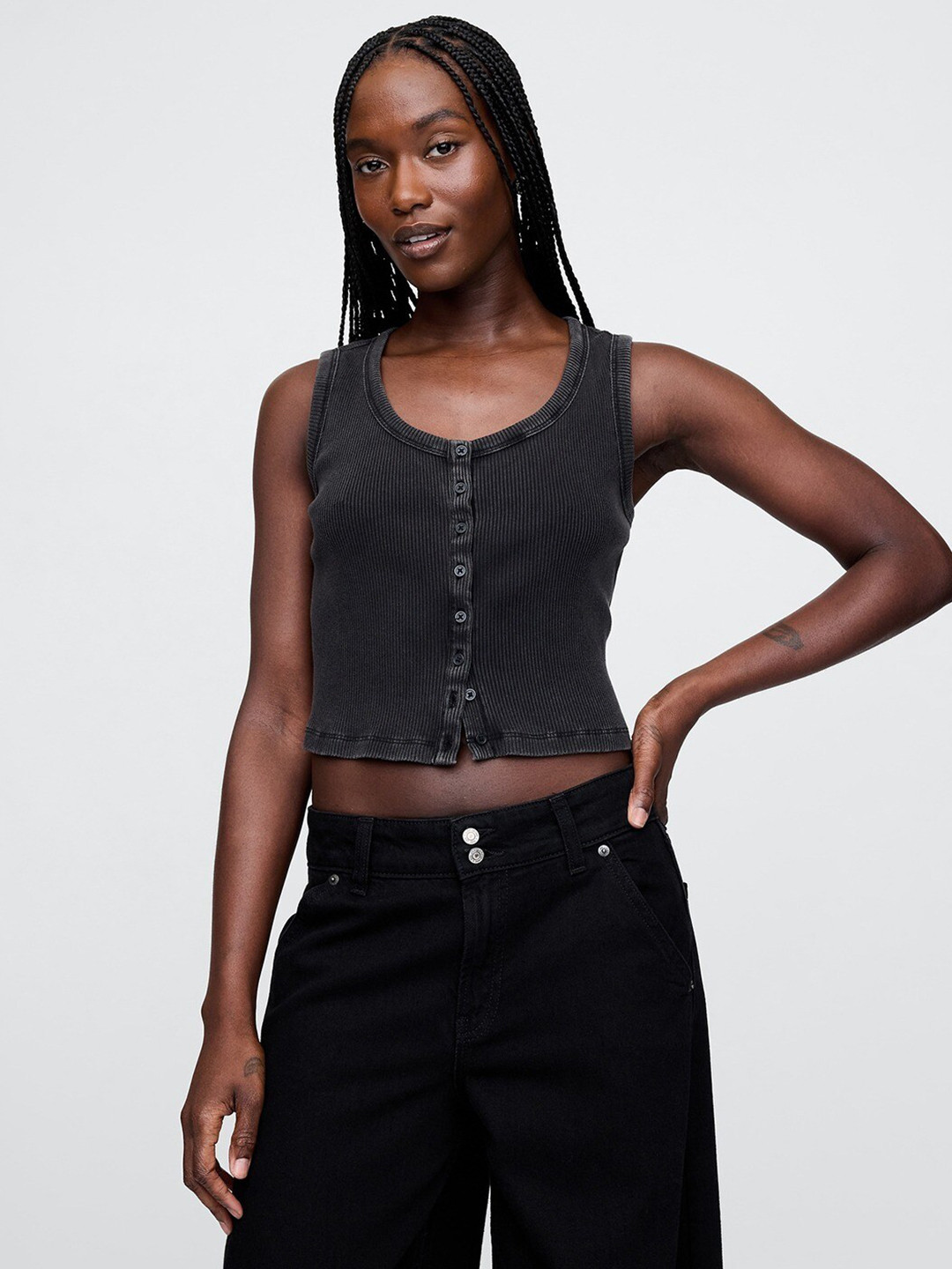 GAP Scoop Neck Ribbed Top