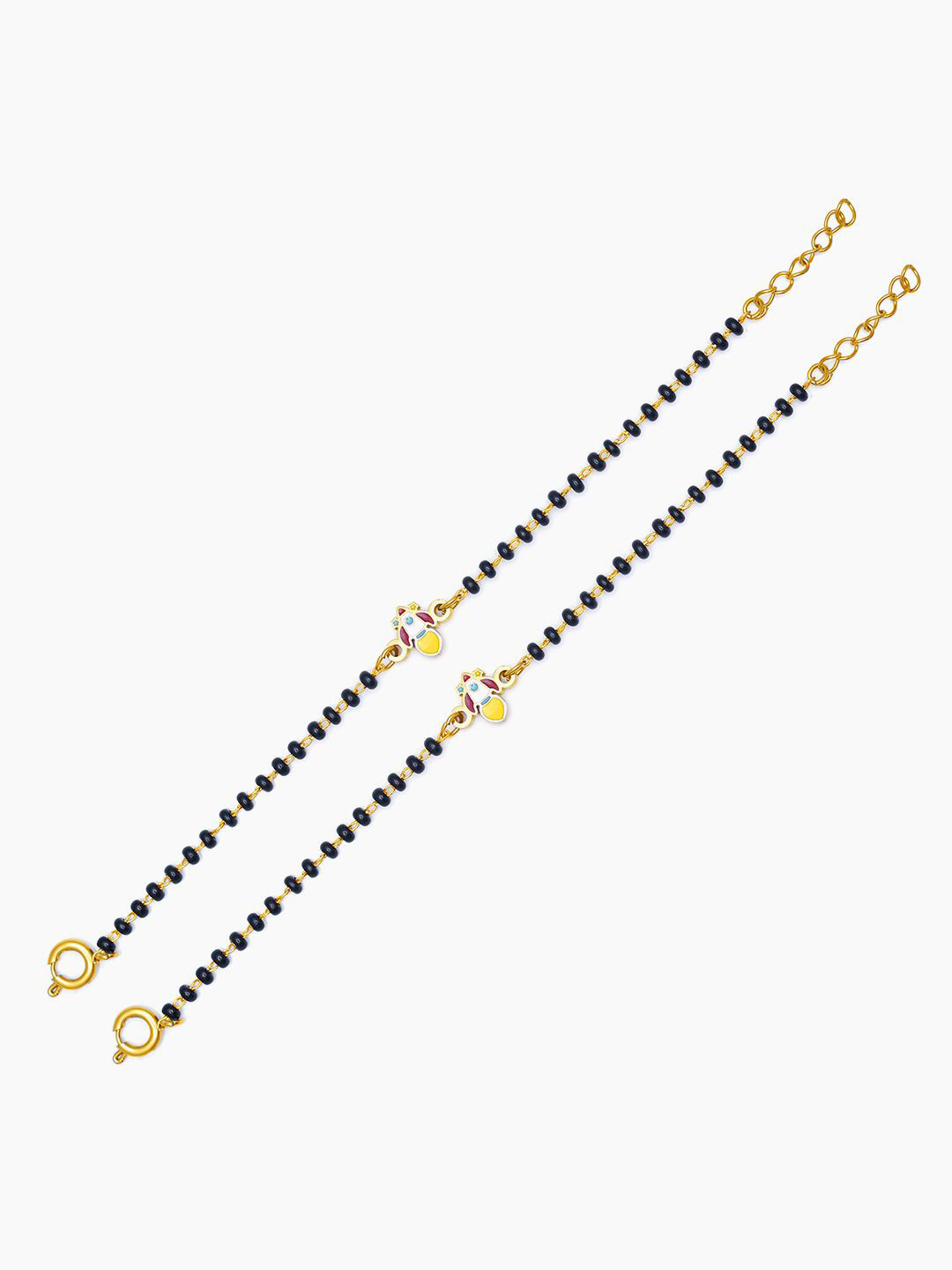 SWASHAA Rocket Dreams Kids Set Of 2 18KGold-Plated Charm Nazariya Bracelets