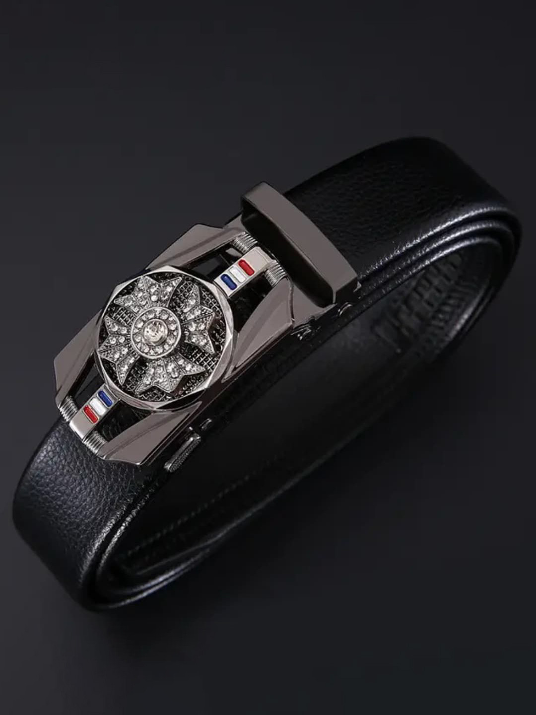 CLASICOX Men Auto-lock Adjustable Slider Buckle Slim Belt