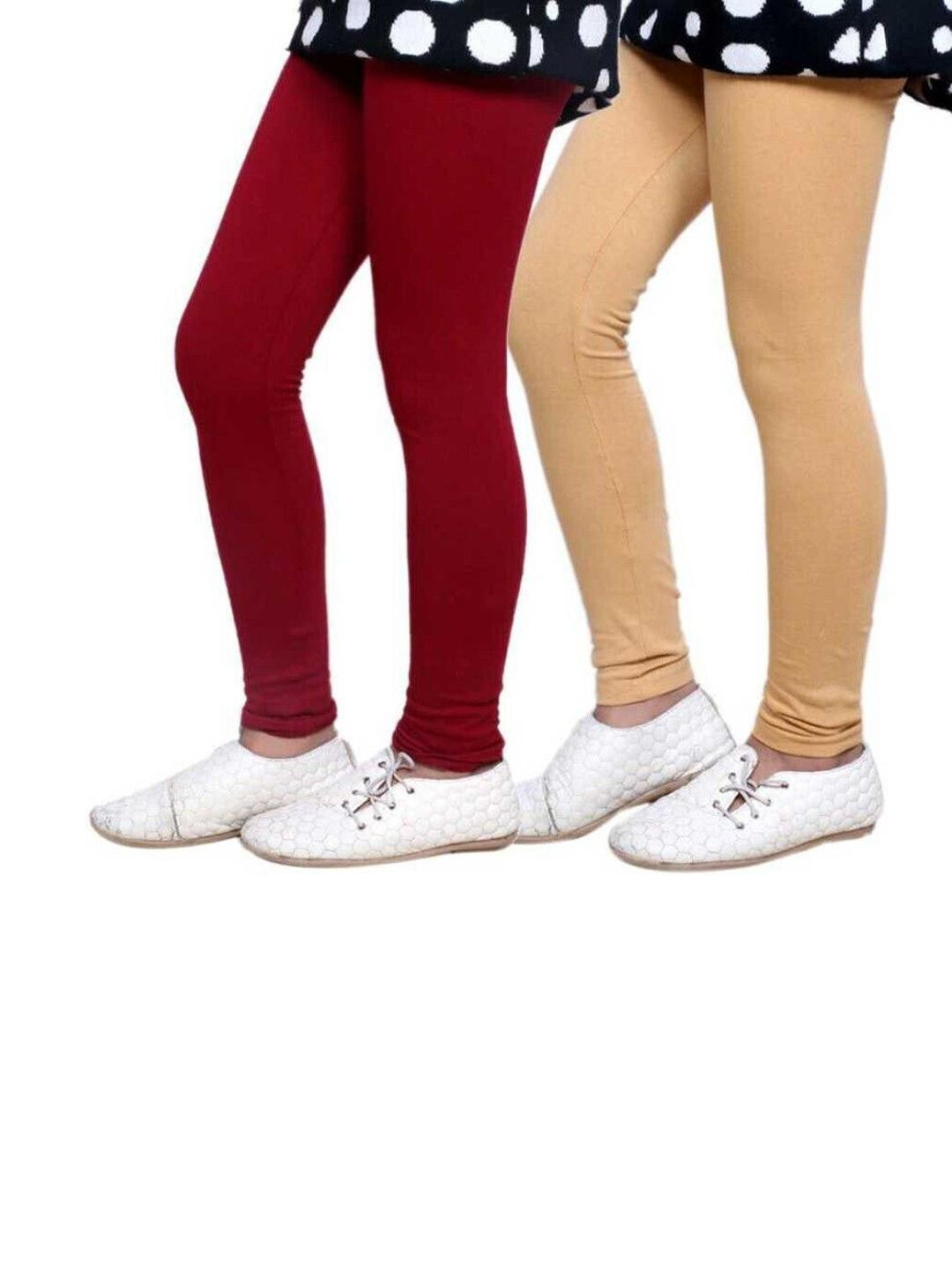 Tik Tok WEARS Girls Beige Churidar Length Leggings