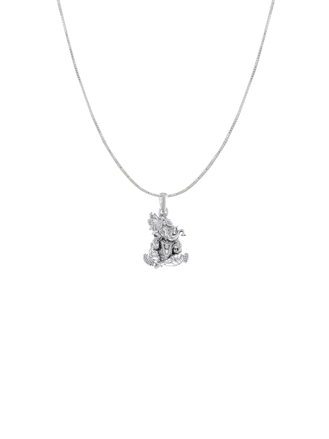 AKSHAT SAPPHIRE 92.5 Sterling Silver Contemporary Pagadi Wale Pendant Chain