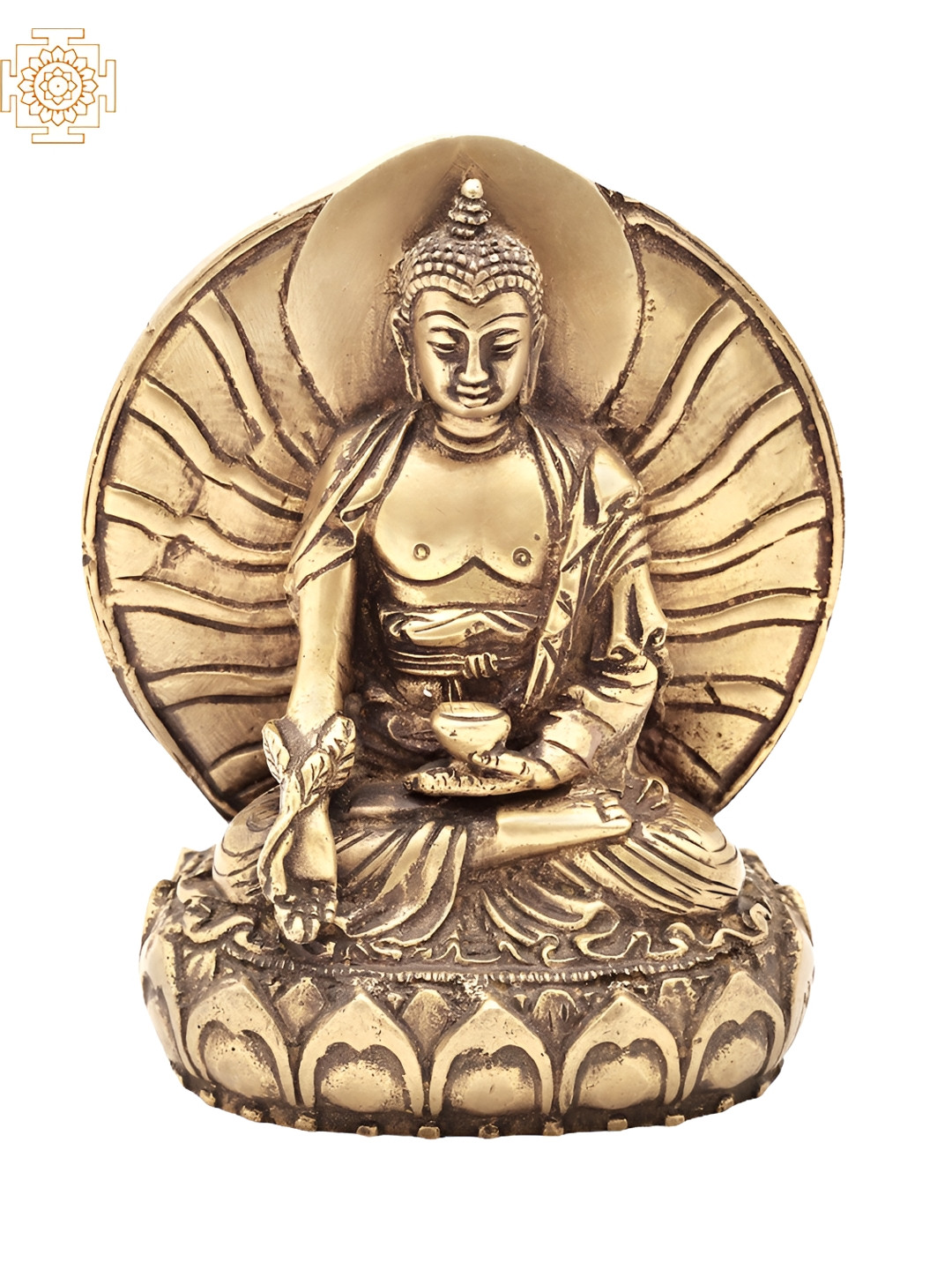 Exotic India Gold-Toned Medicine Buddha Idol Showpiece