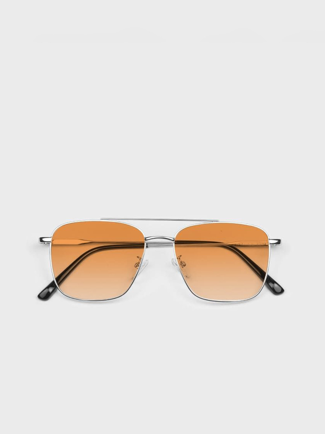 SAM & MARSHALL Unisex Orange Lens & Silver-Toned Square Sunglasses with