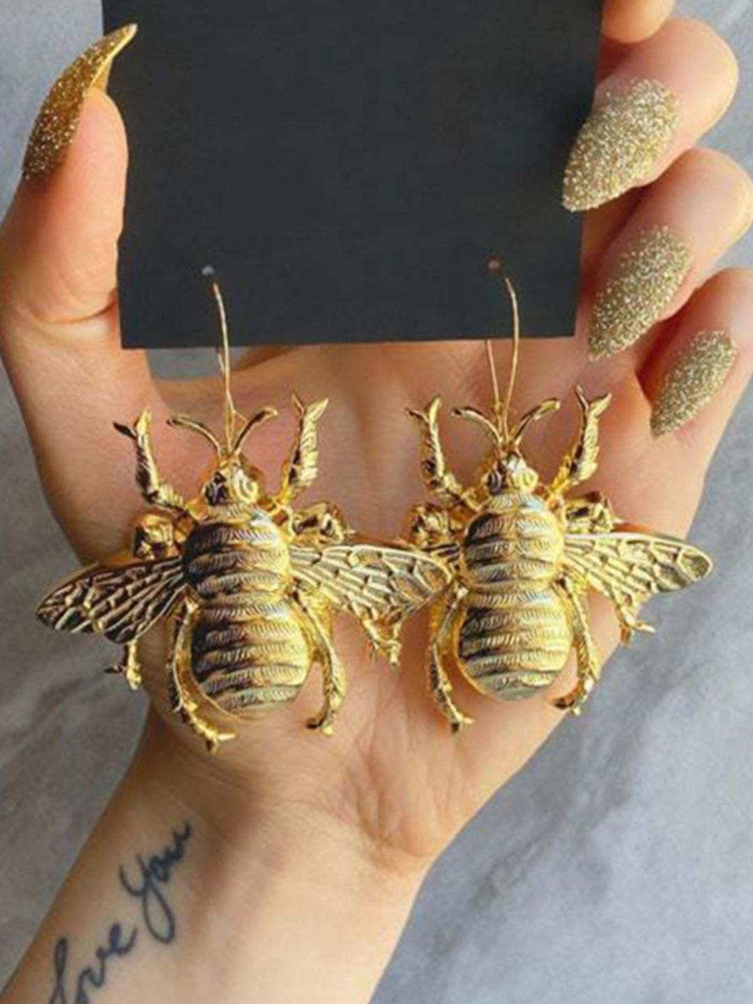 A little Extra Gold Metal Earrings