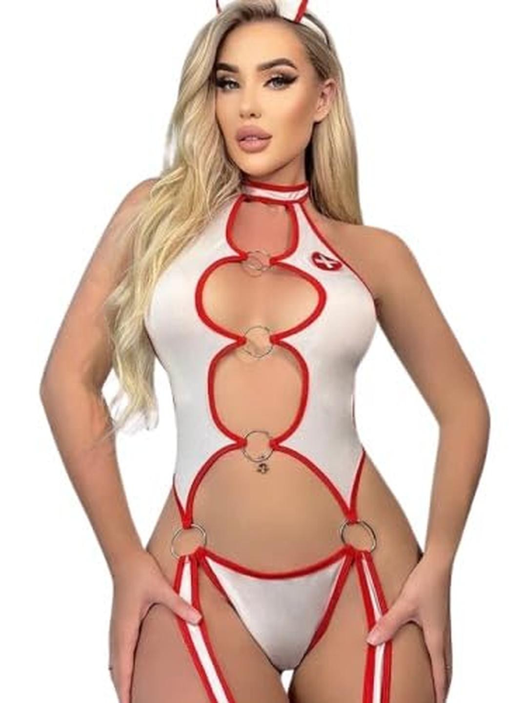 For You For Me Women White Nylon Baby Dolls