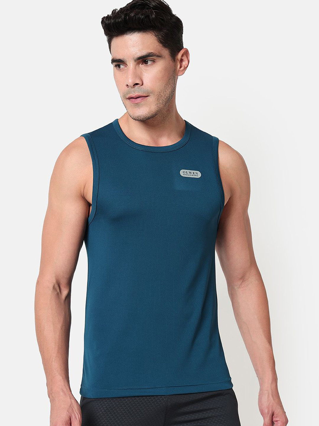 OLWEN Round-Neck Sleeveless Gym Vest 1994-GYM-PO1-COBALT-S
