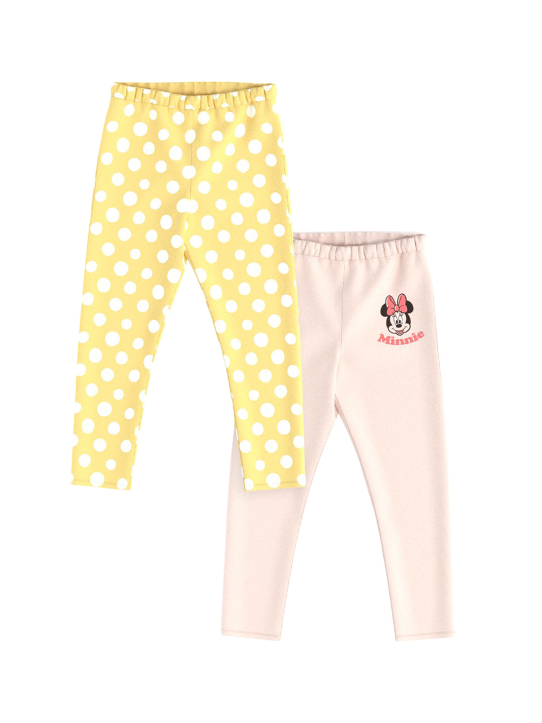Nauti Nati Girls Pack of 2 Cotton Minnie Mouse Print Leggings